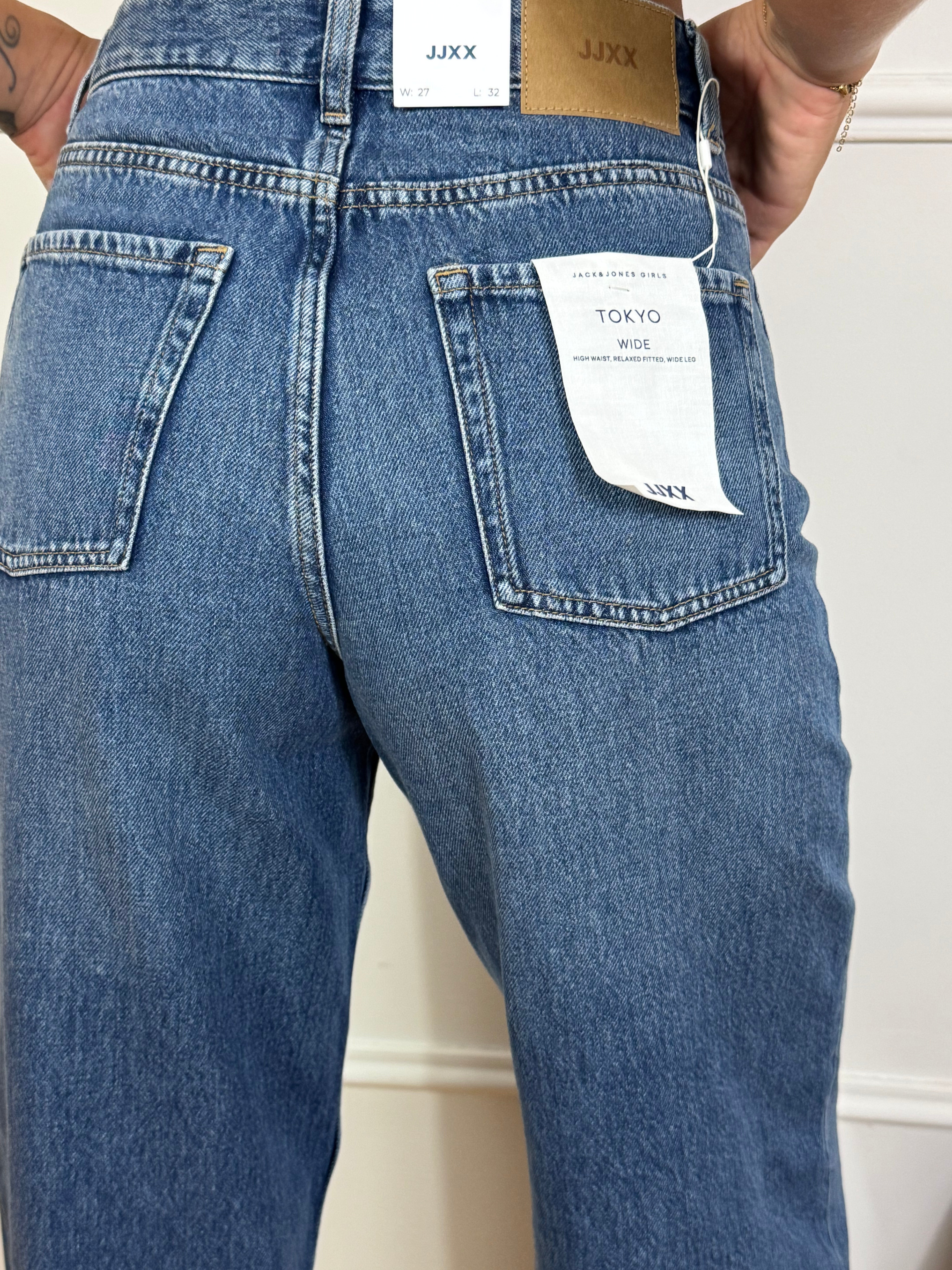 Jeans JJXX TOKYO WIDE - CON RISVOLTO - lavaggio MEDIUM BLUE DENIM