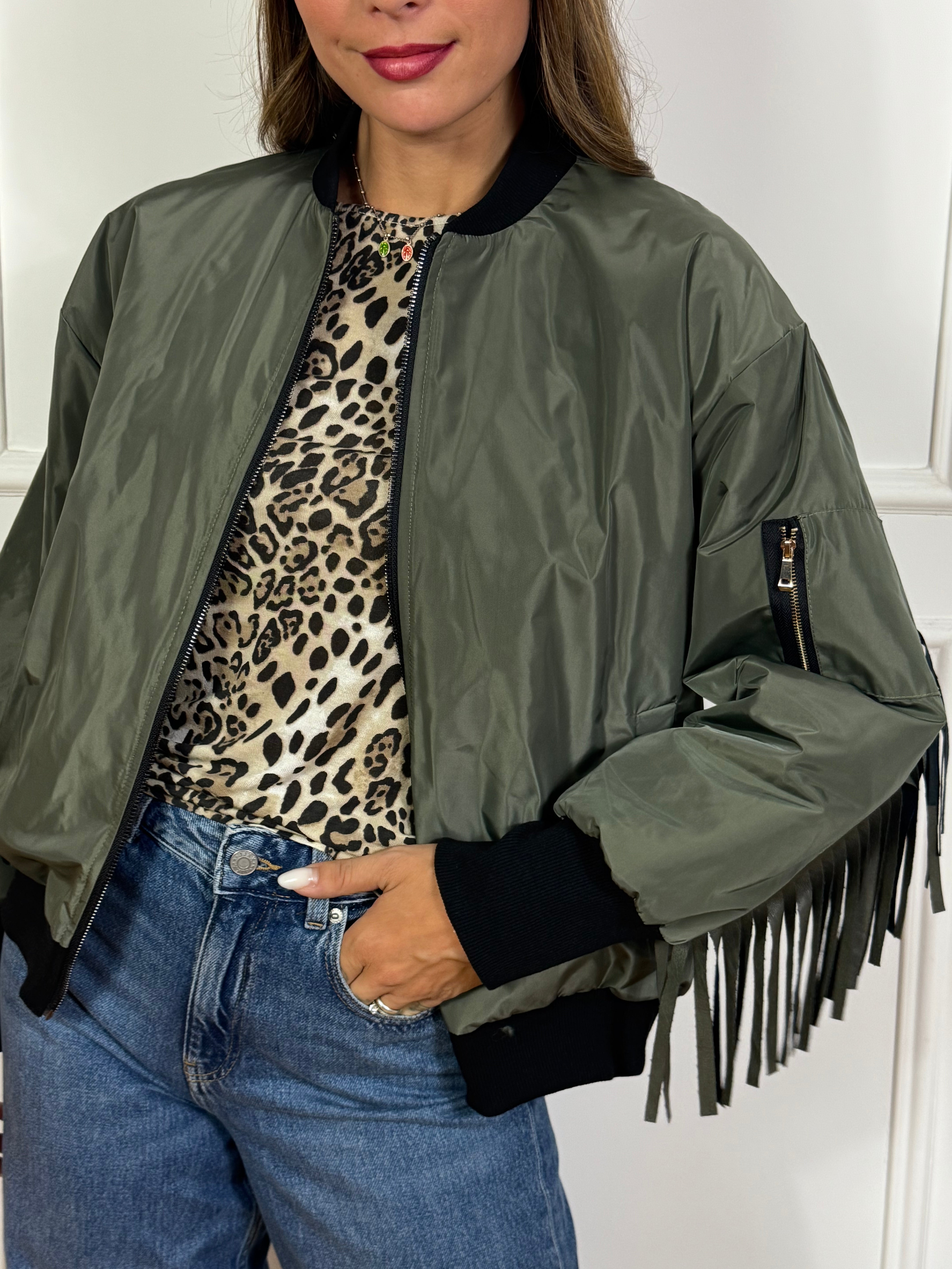Giacca bomber CON FRANGE Susy Mix