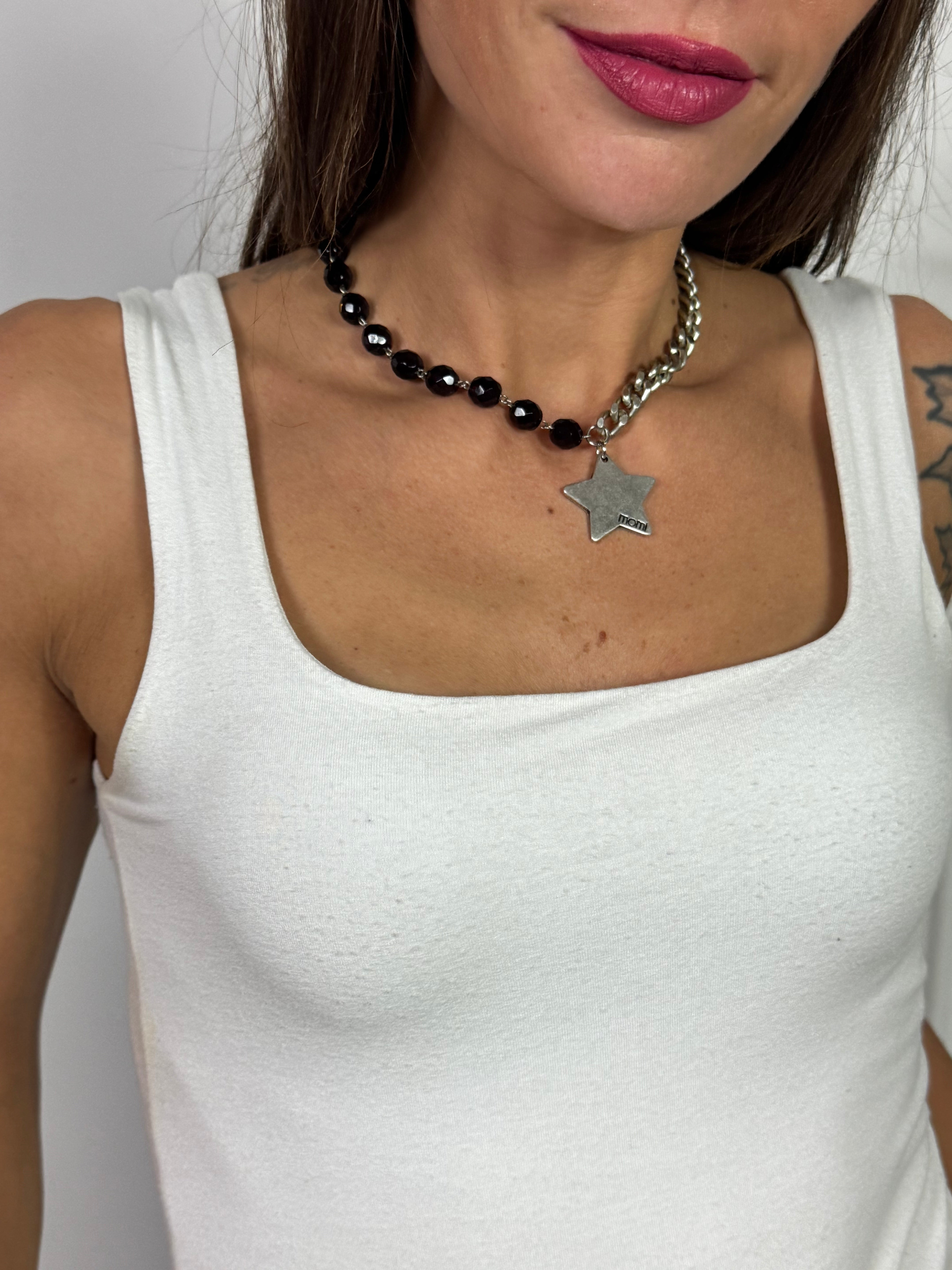 Collana / Bracciale FRANCESCA CORTA Momi - ARGENTO - STELLA - BORDEAUX