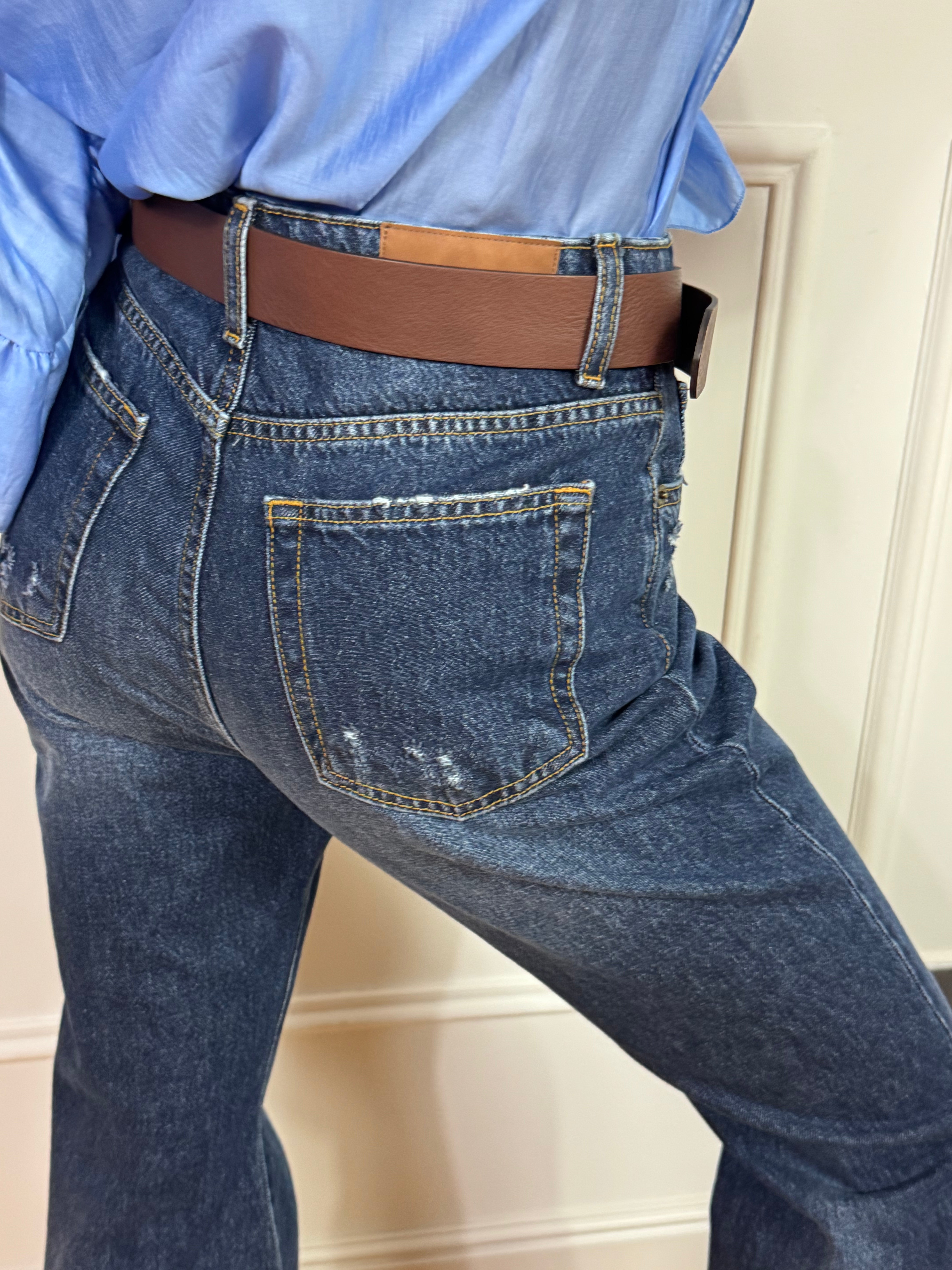 Cintura in pelle Kontatto con fibbia logo PELLE SEMPLICE