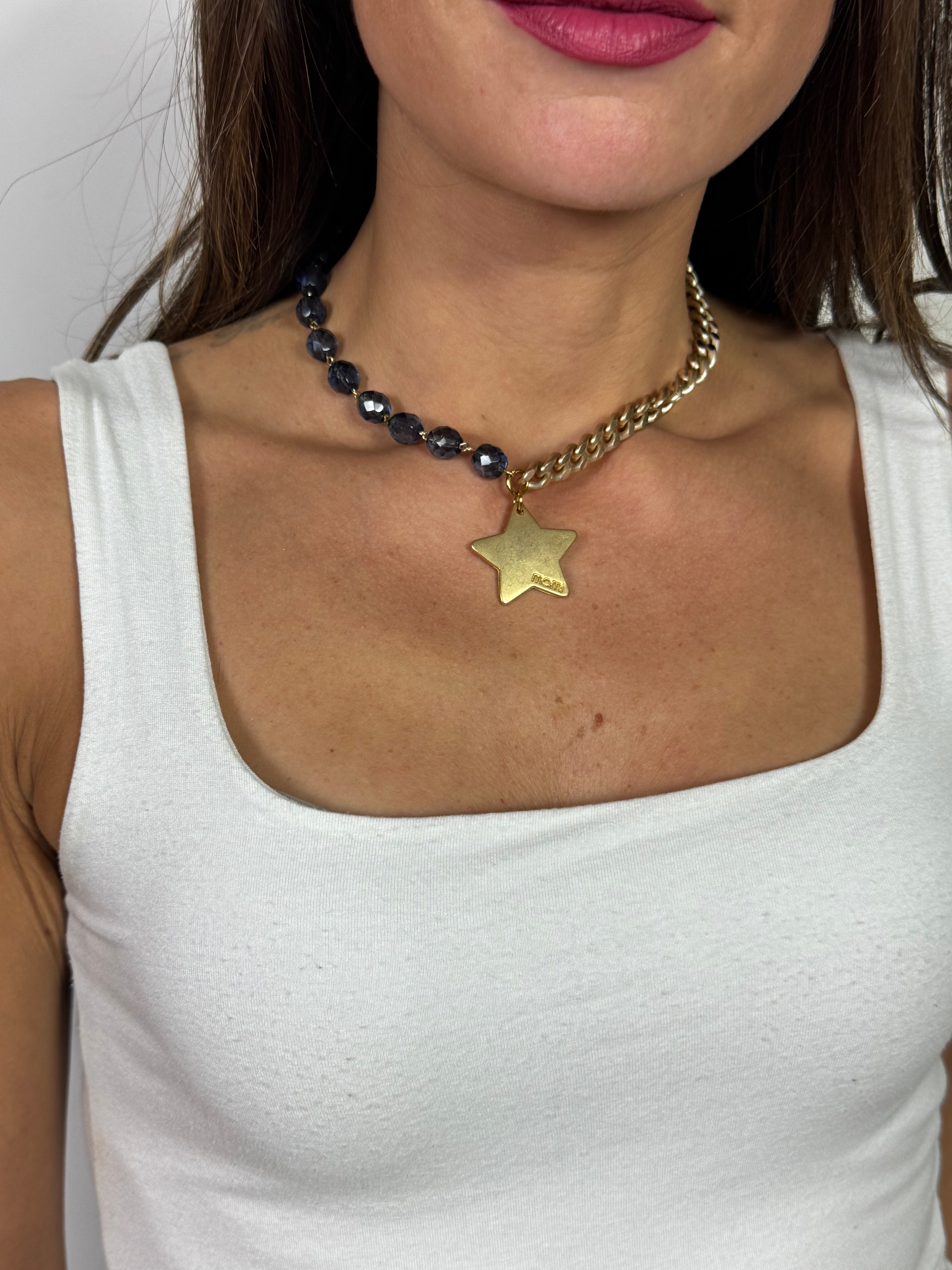 Collana / Bracciale FRANCESCA CORTA Momi - ORO - STELLA - BLU