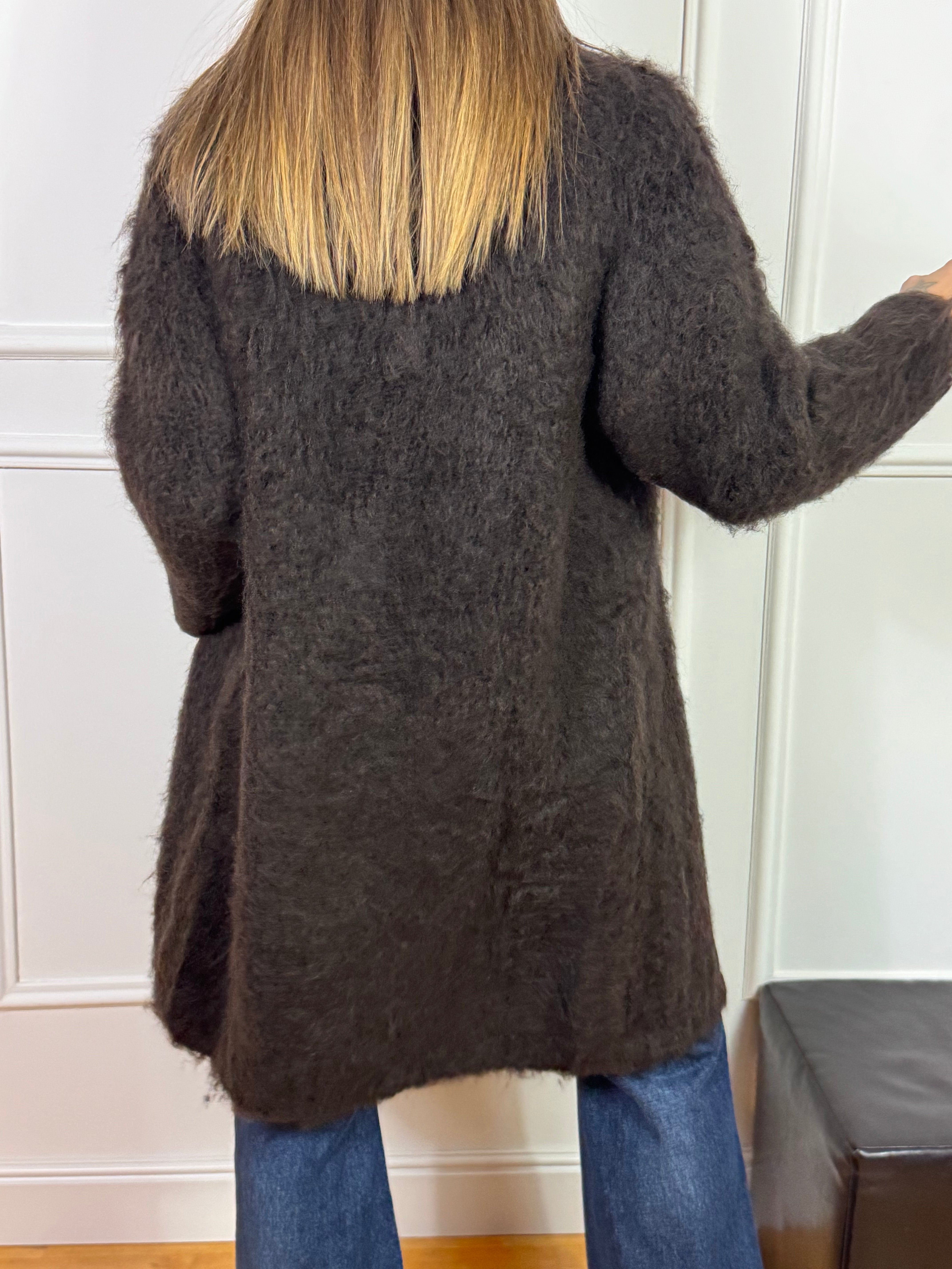 Cappottino misto mohair revers con bottoni Kontatto MANICA LUNGA