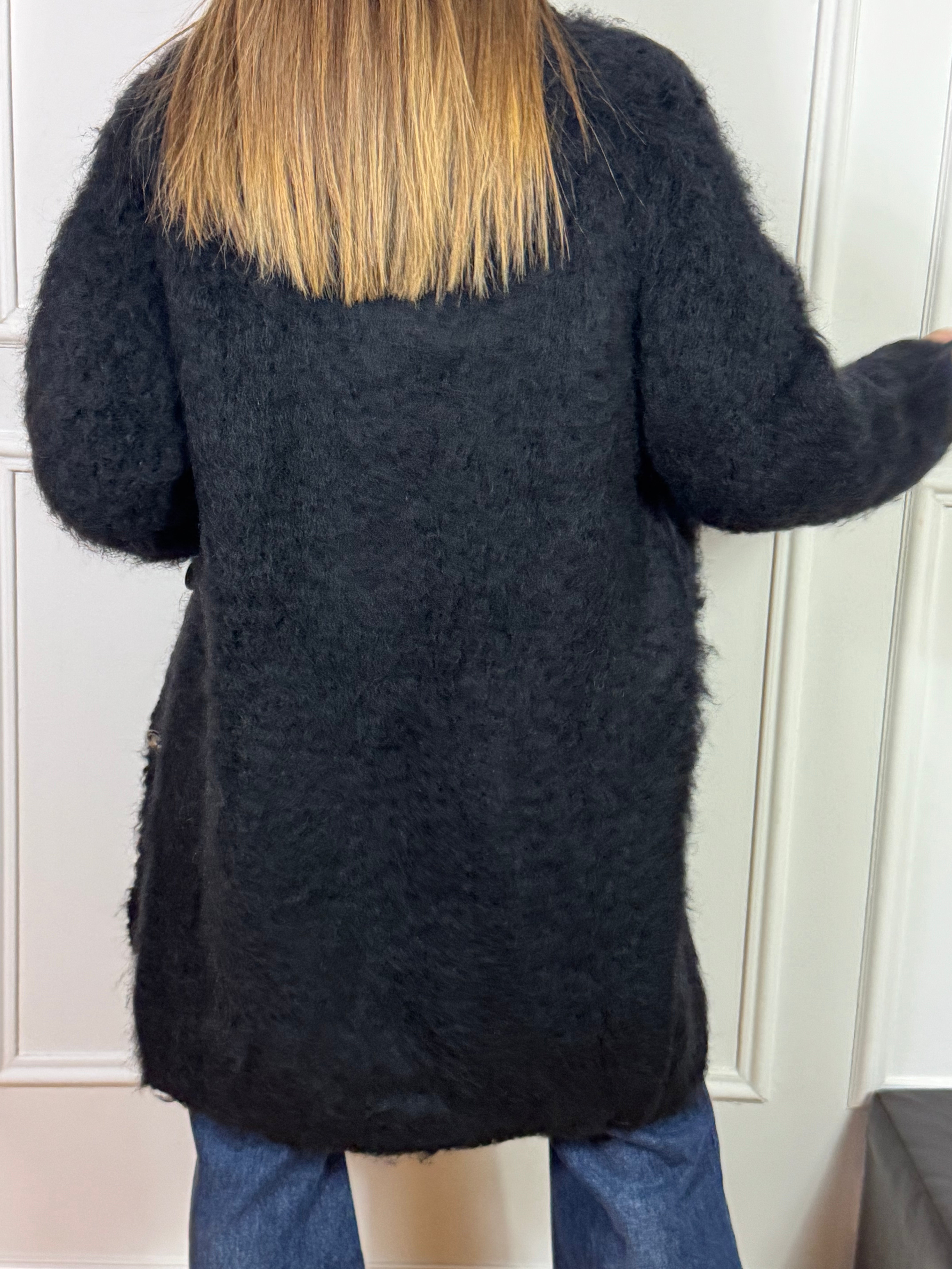 Cappottino misto mohair revers con bottoni Kontatto MANICA LUNGA