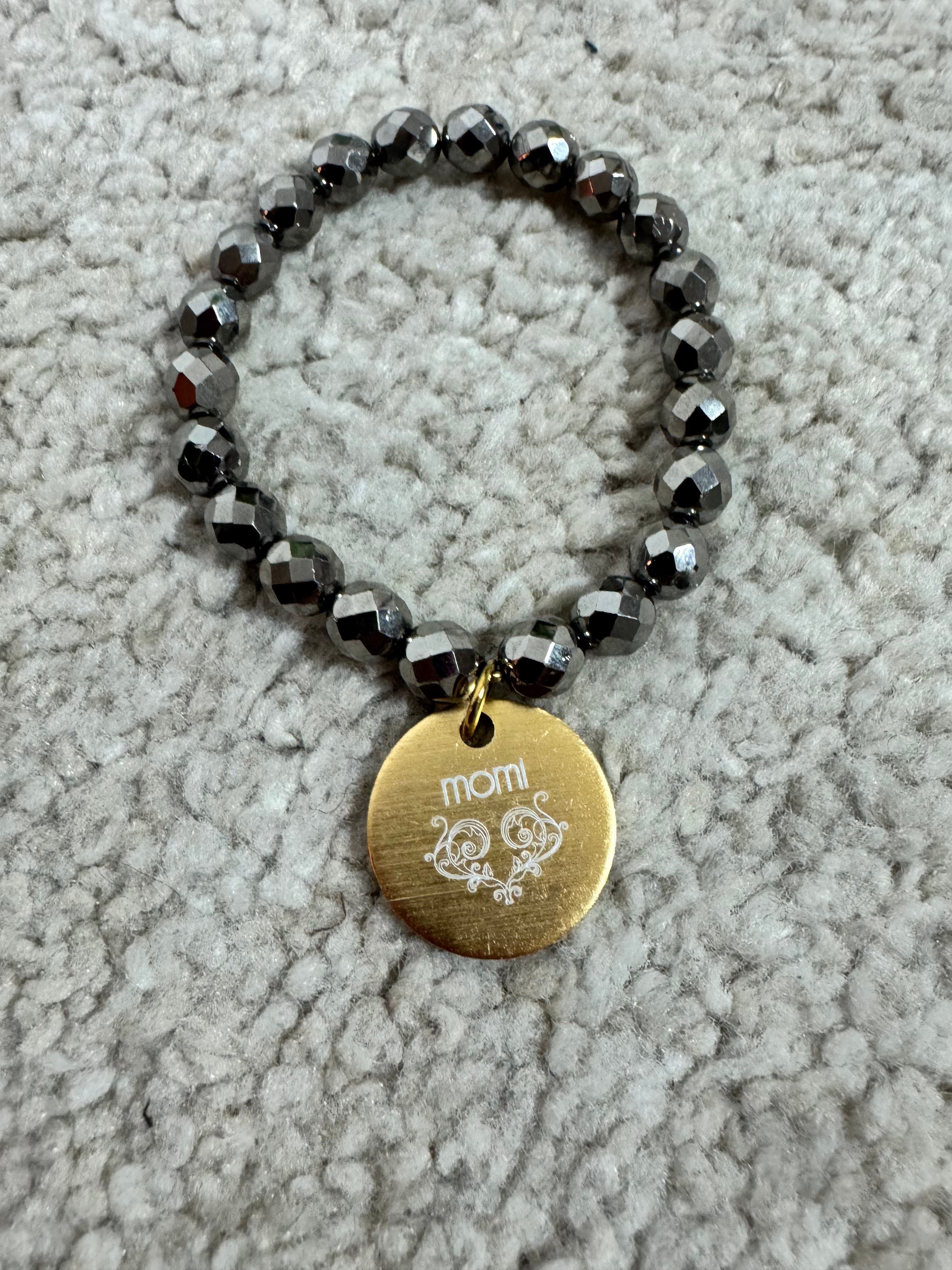 BRACCIALE Momi - MEDAGLIA - GRIGIO PIOMBO CROMO