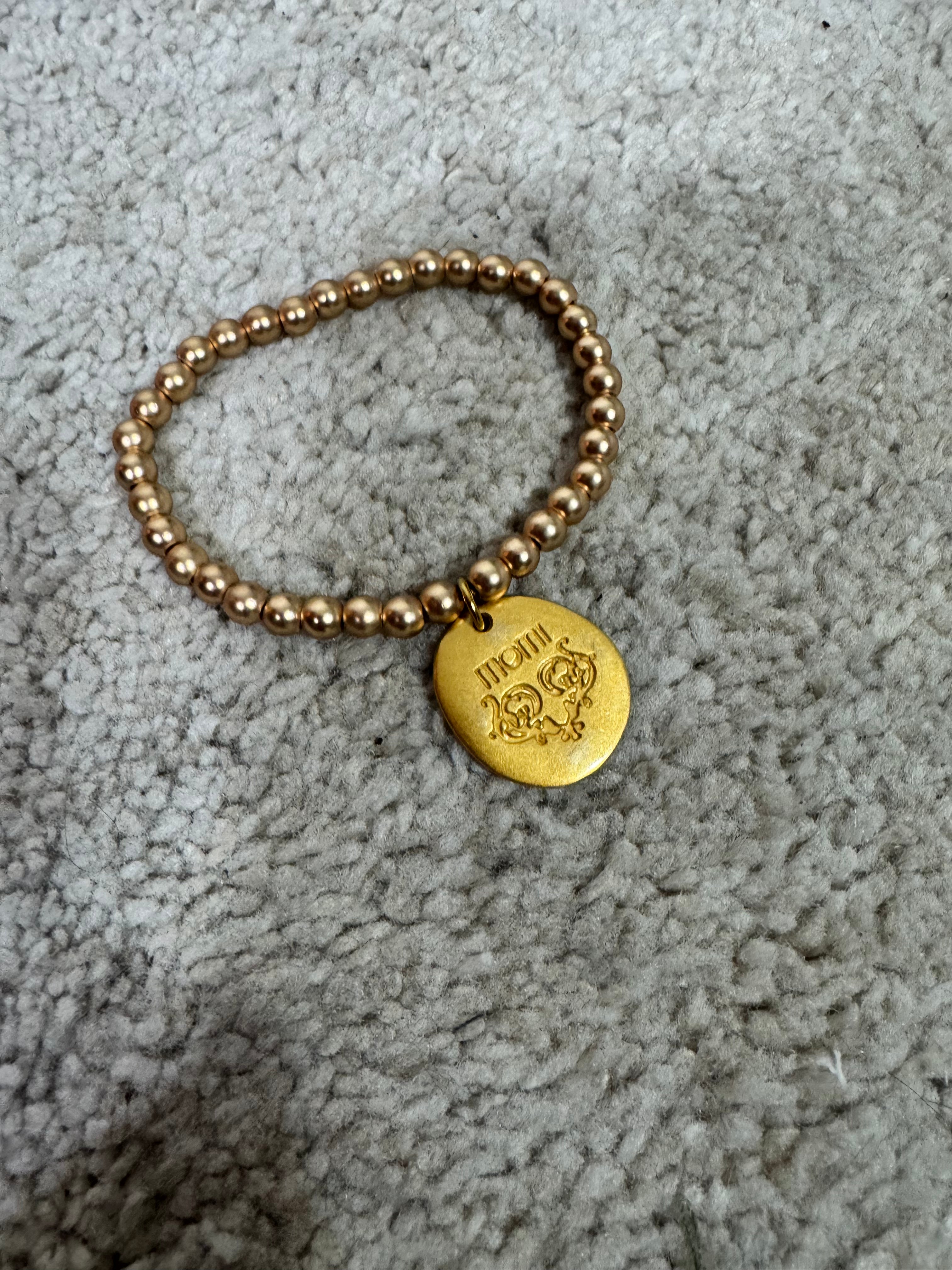 Bracciale perle oro OPACO - ciondolo SEI SPECIALE