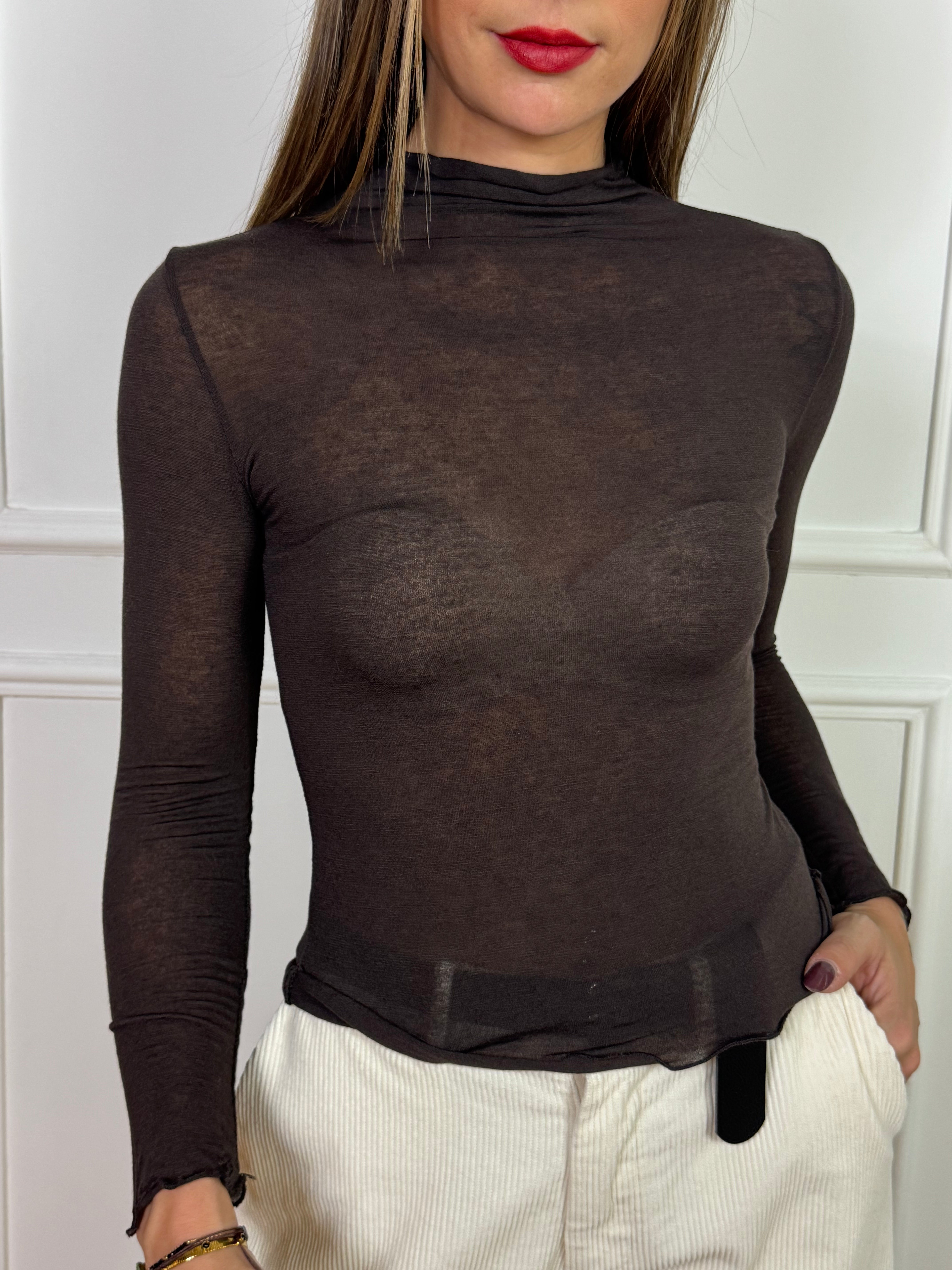 Maglia SECONDA PELLE misto cashmere Kikisix MANICA LUNGA SCOLLO CICLISTA