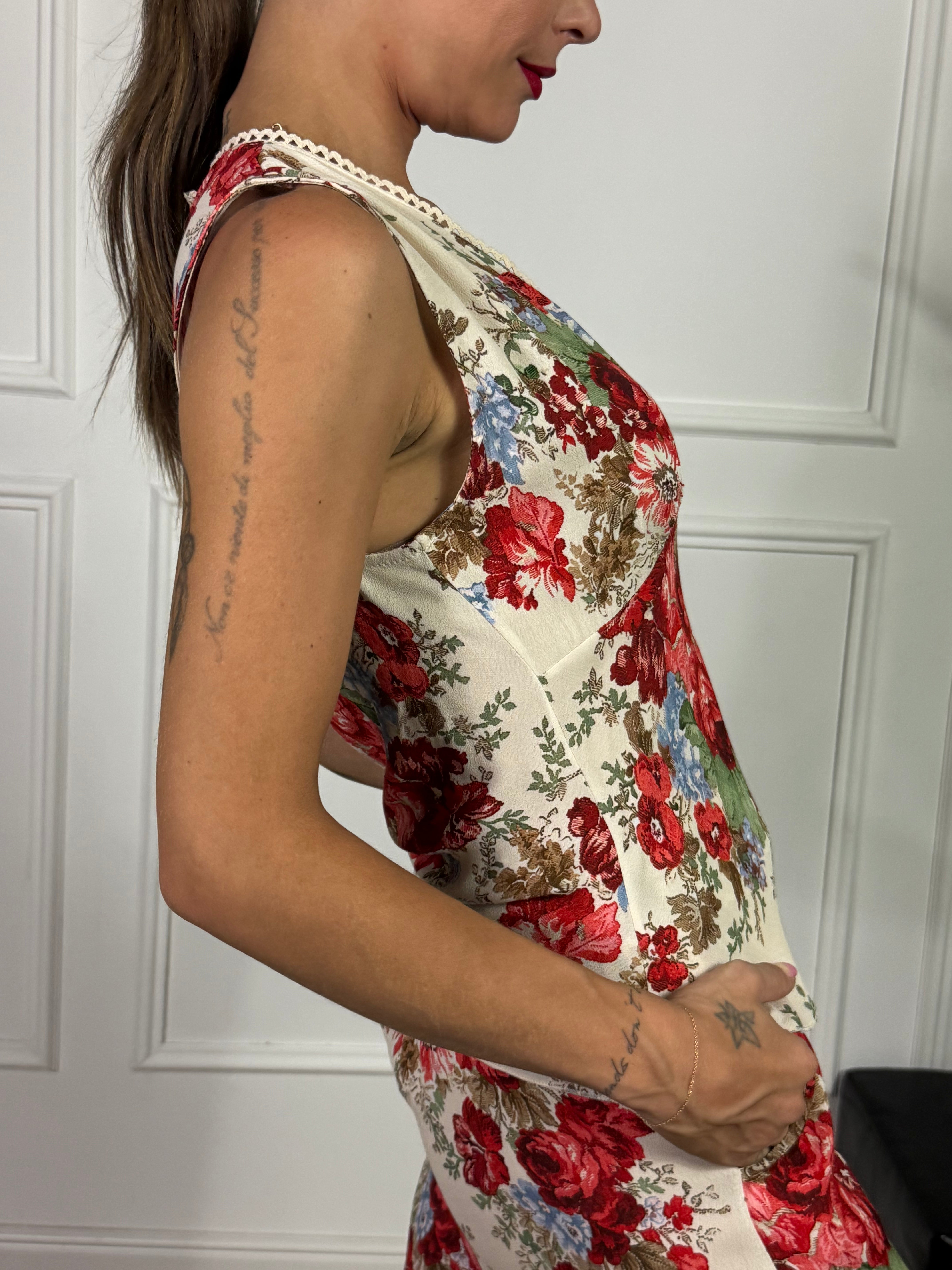 TOP Kikisix stampa ROSE ROSSE