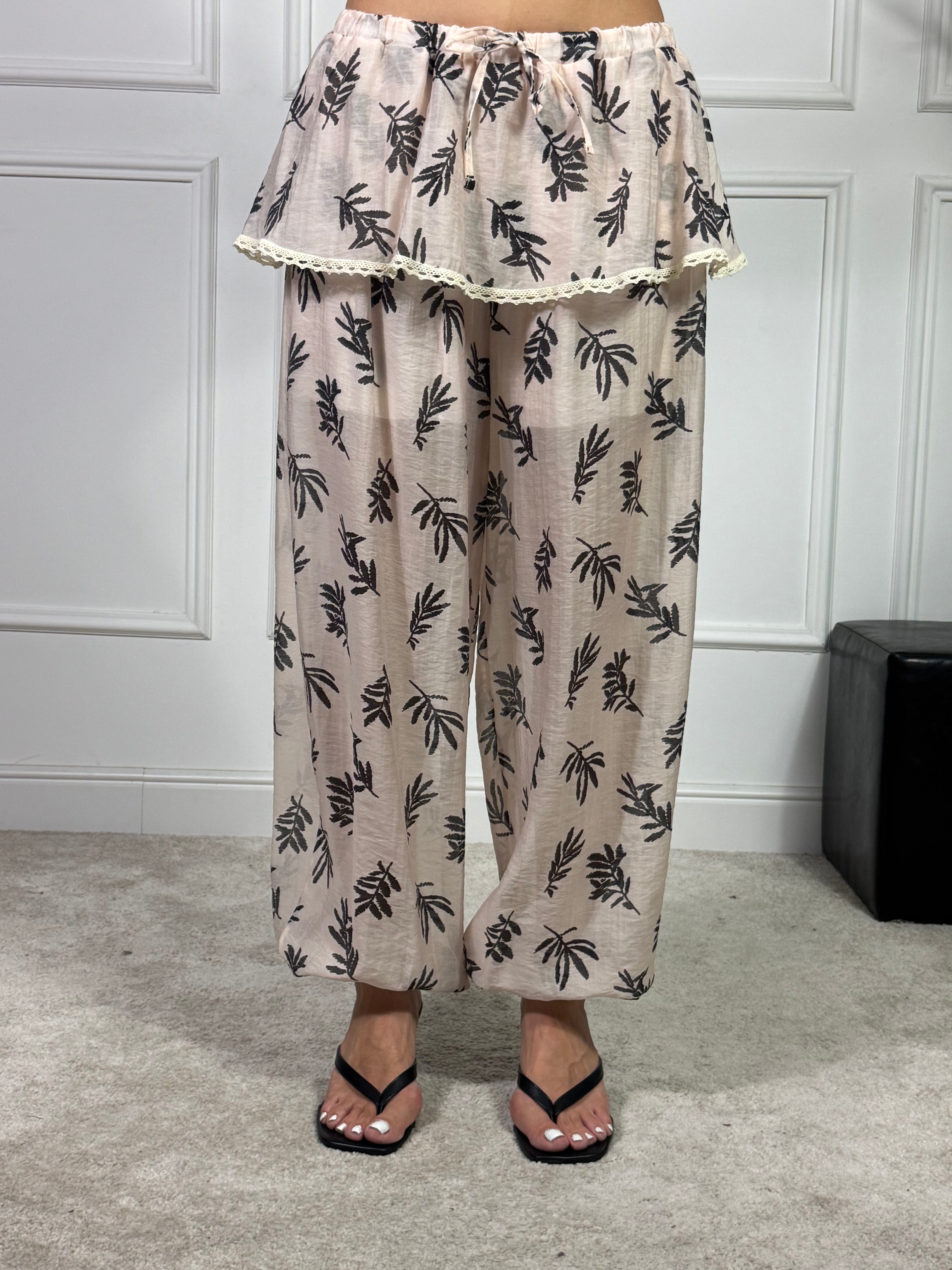 Pantalone a palloncino Kikisix stampato FELCI con pareo