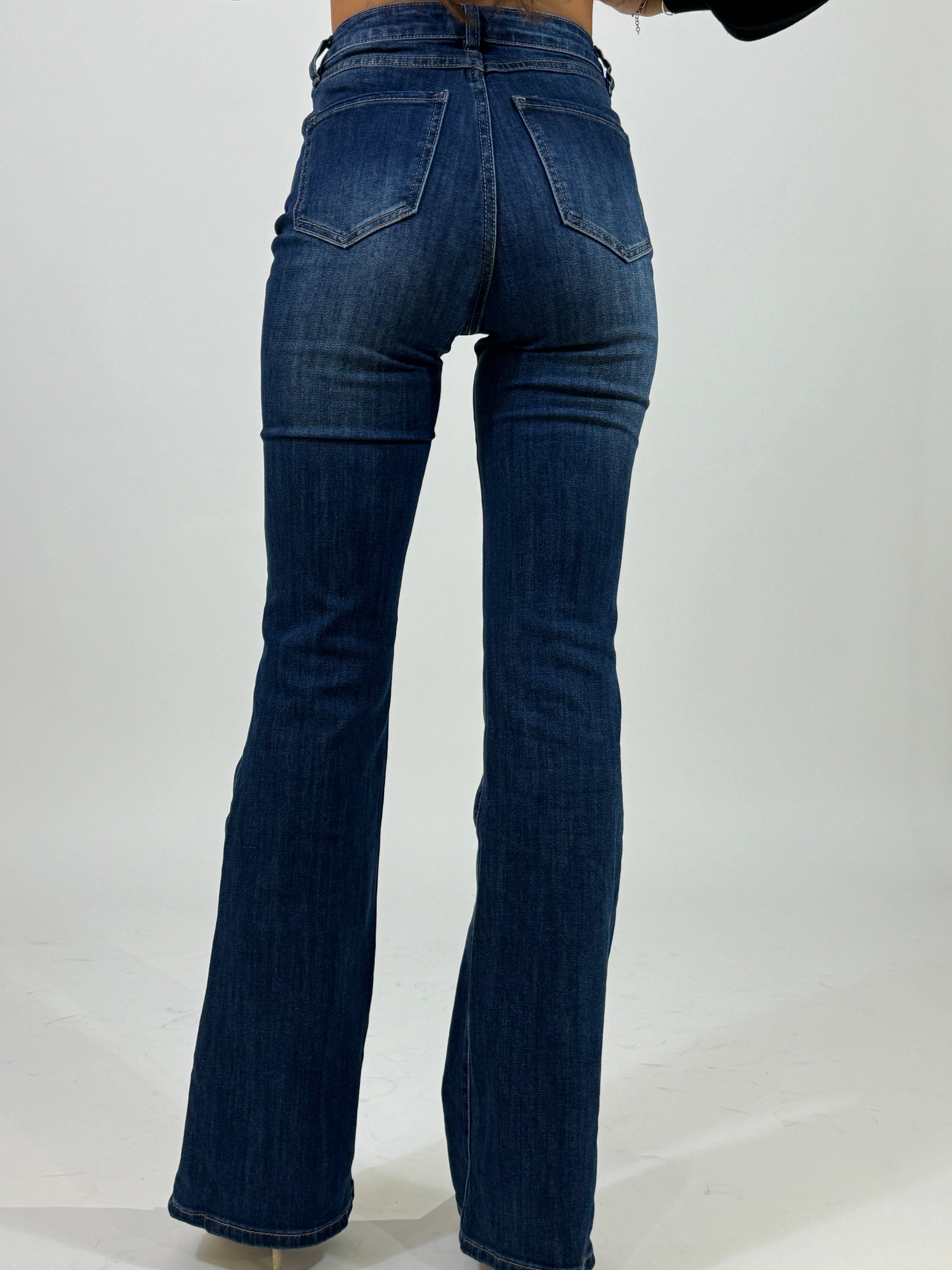 Jeans Susy Mix a zampa lavaggio blu denim