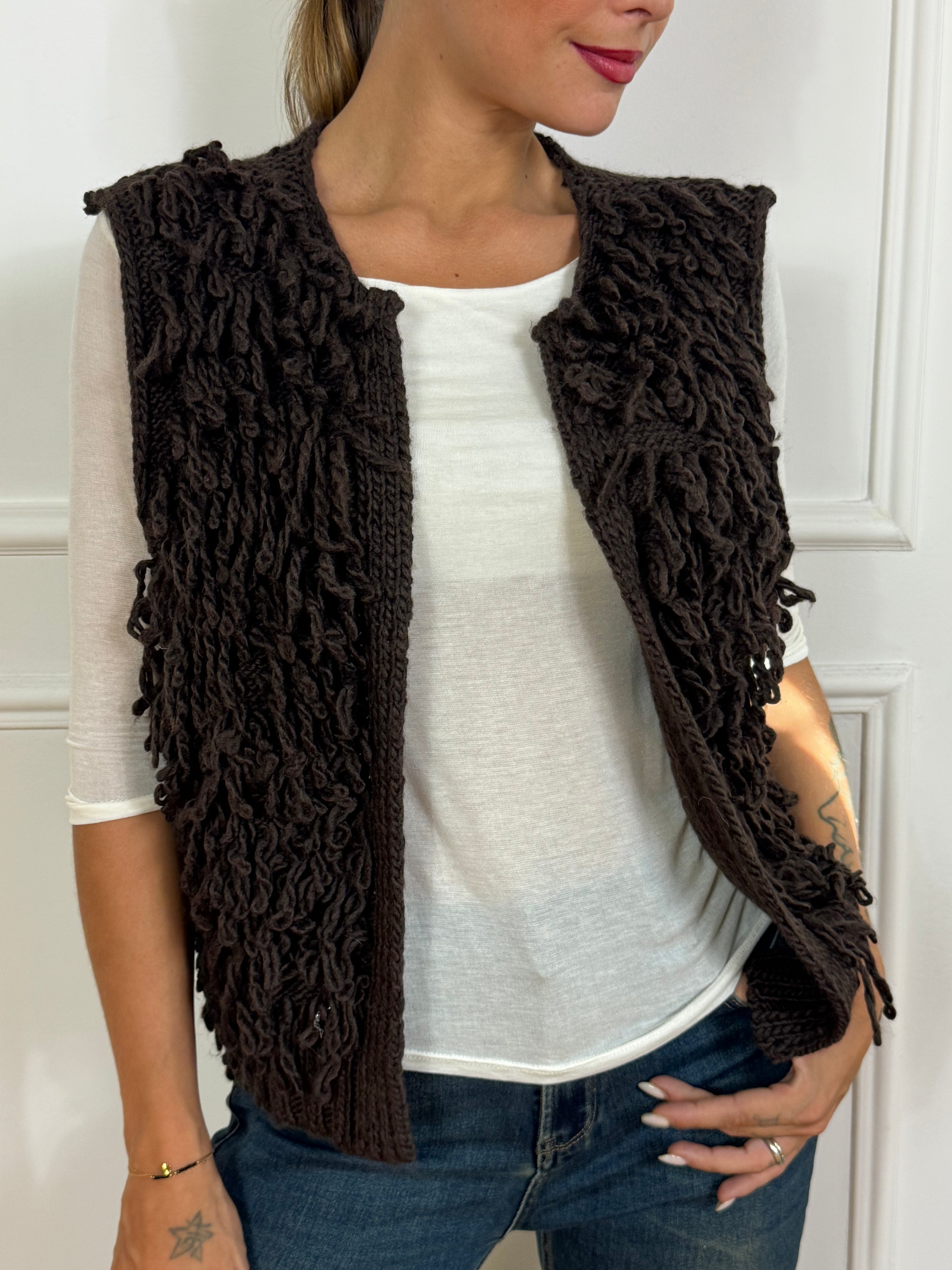 GILET senza bottoni Kikisix punto pelliccia