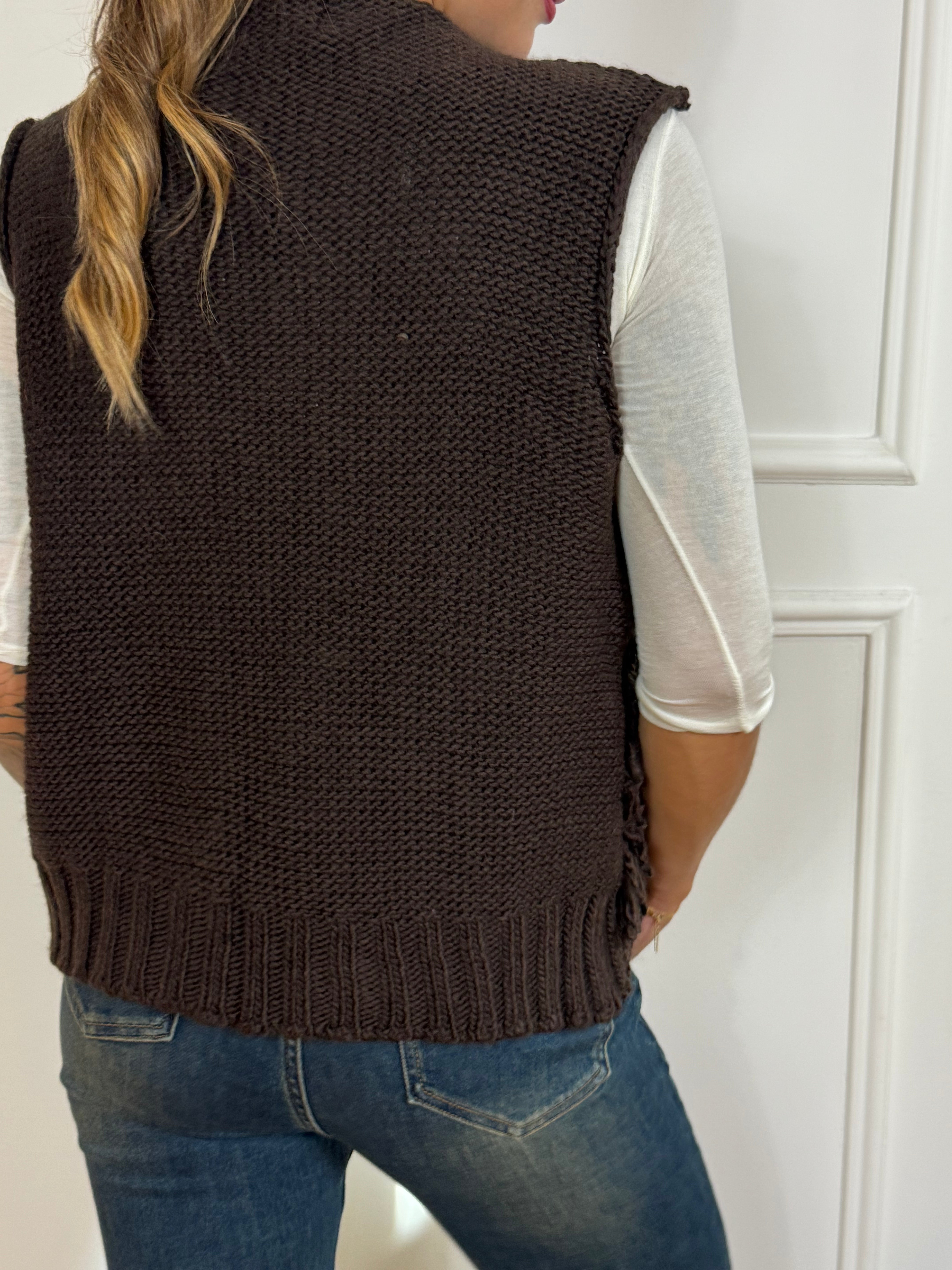 GILET senza bottoni Kikisix punto pelliccia