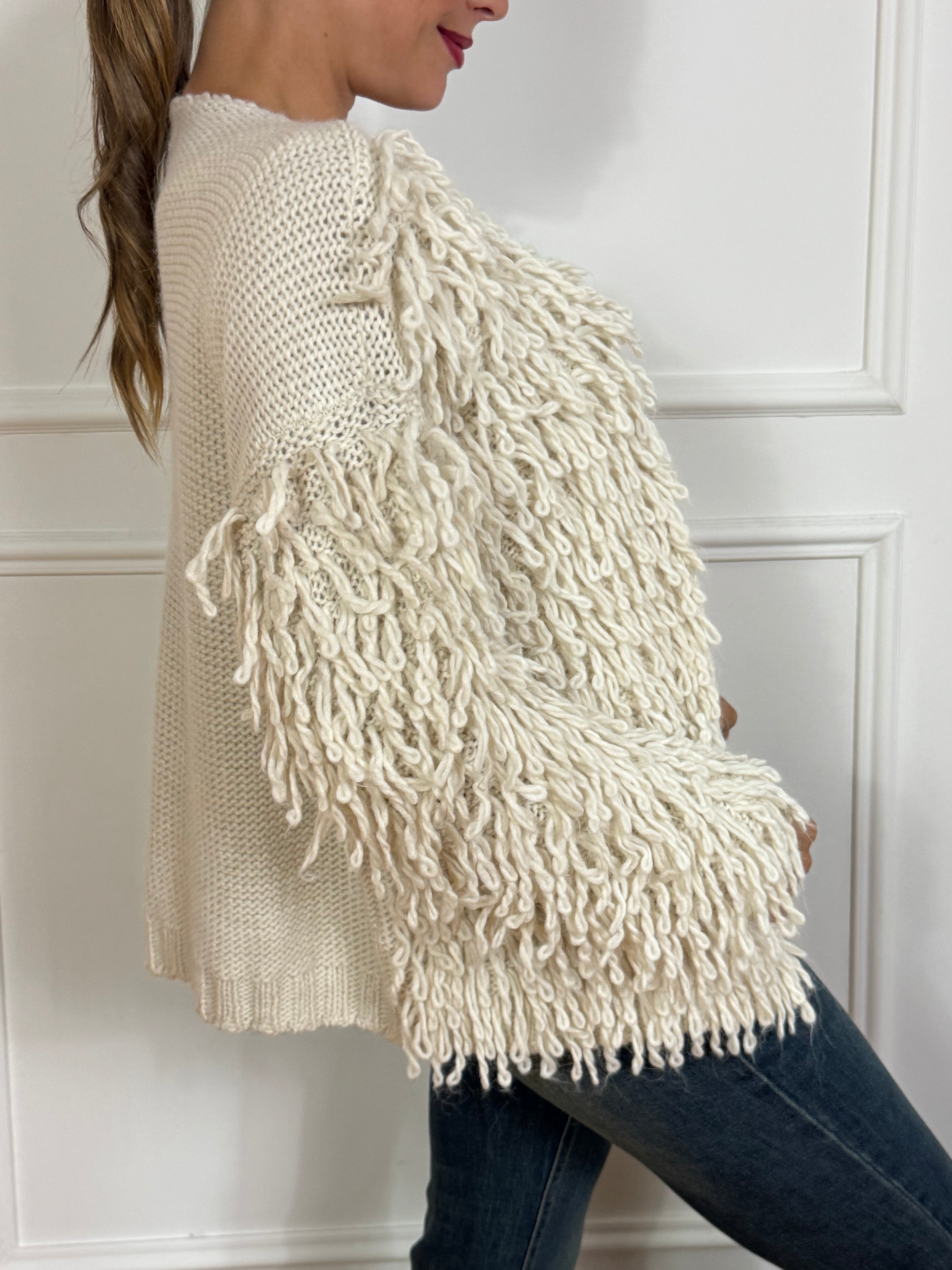 CARDIGAN senza bottoni Kikisix punto pelliccia