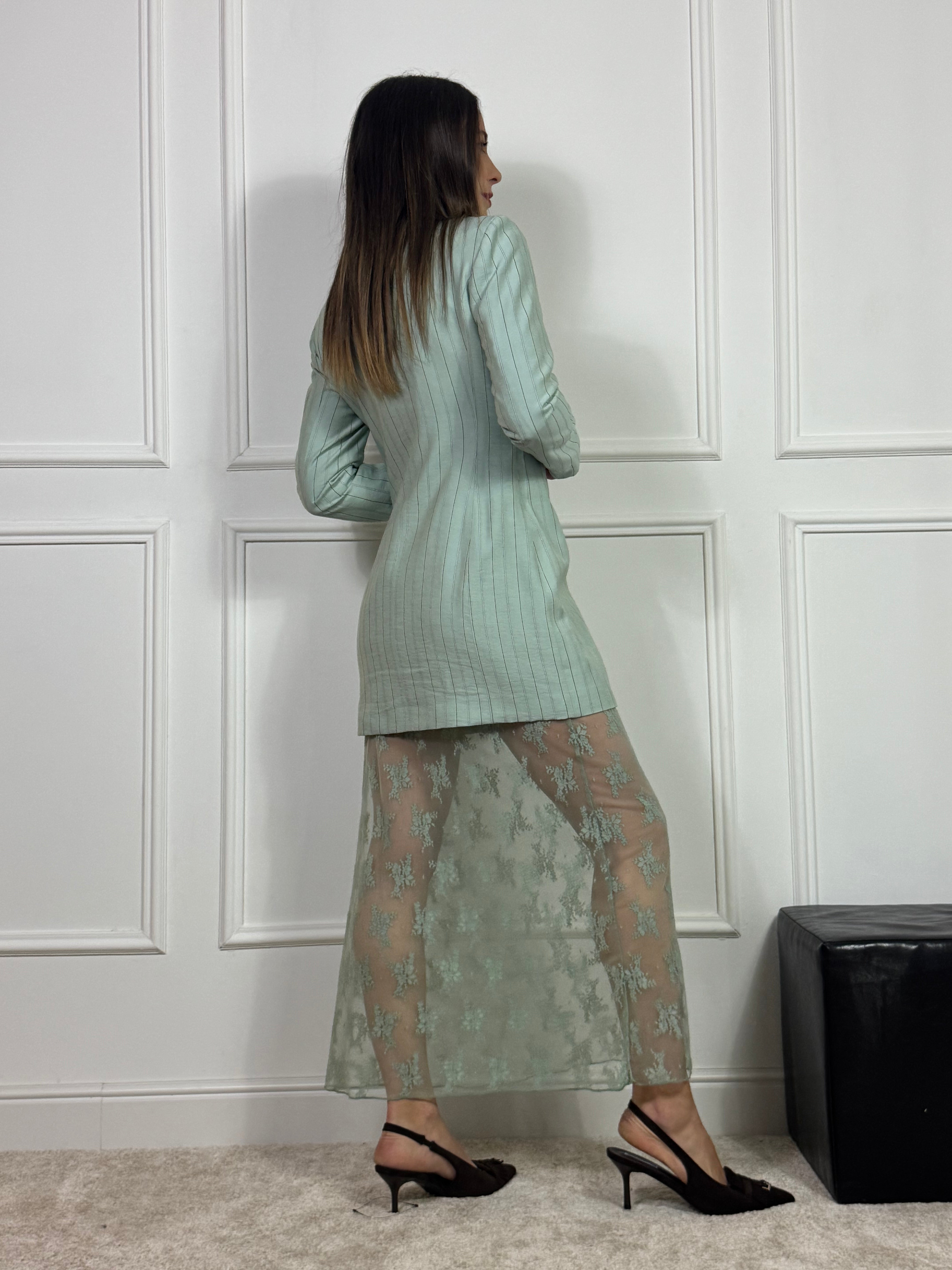 SET COMPLETO Susy Mix ABITO PIZZO + GIACCA GESSATA