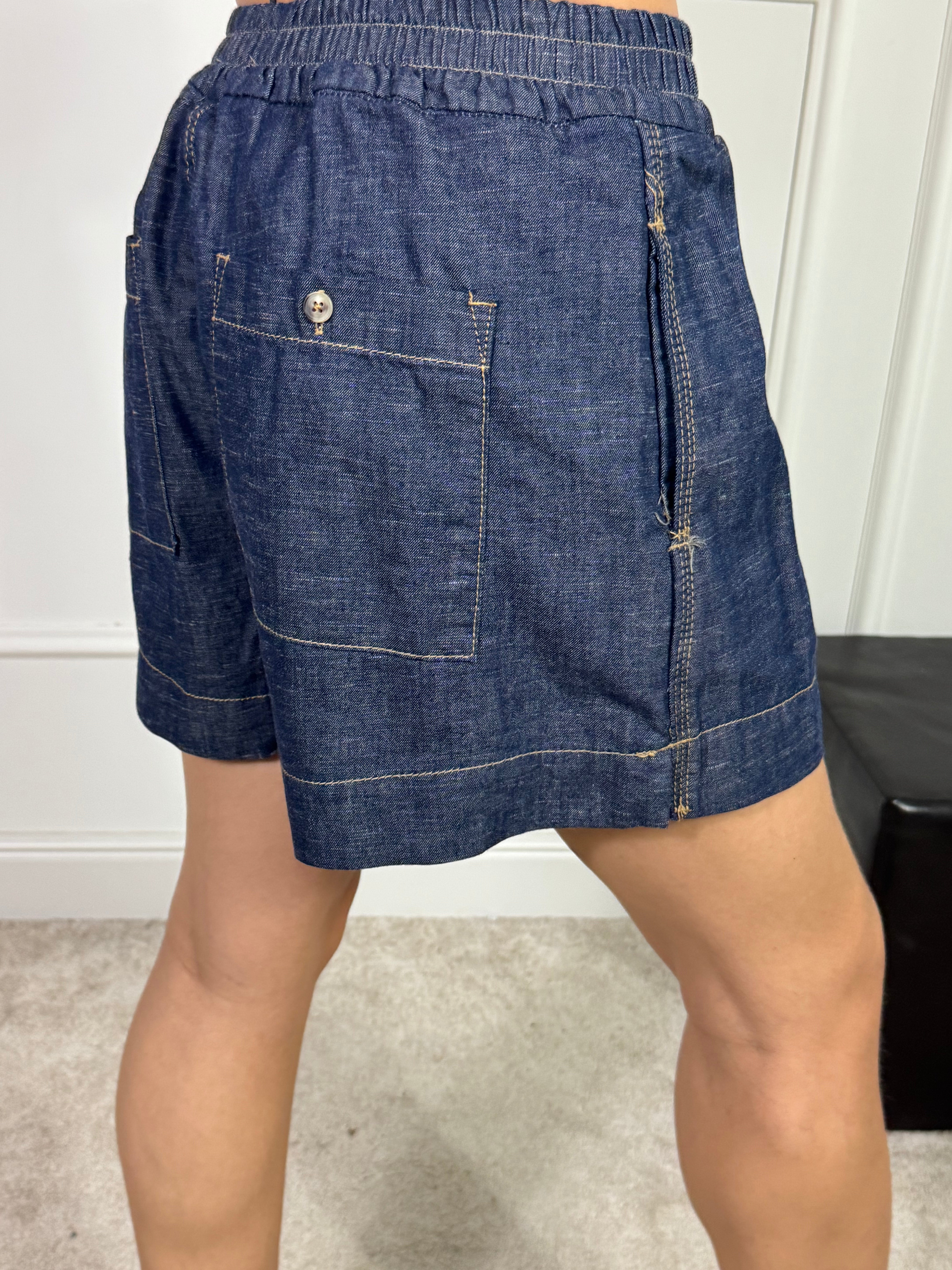 PANTALONCINO CORTO Victoria ILMH in cotone jeans scuro
