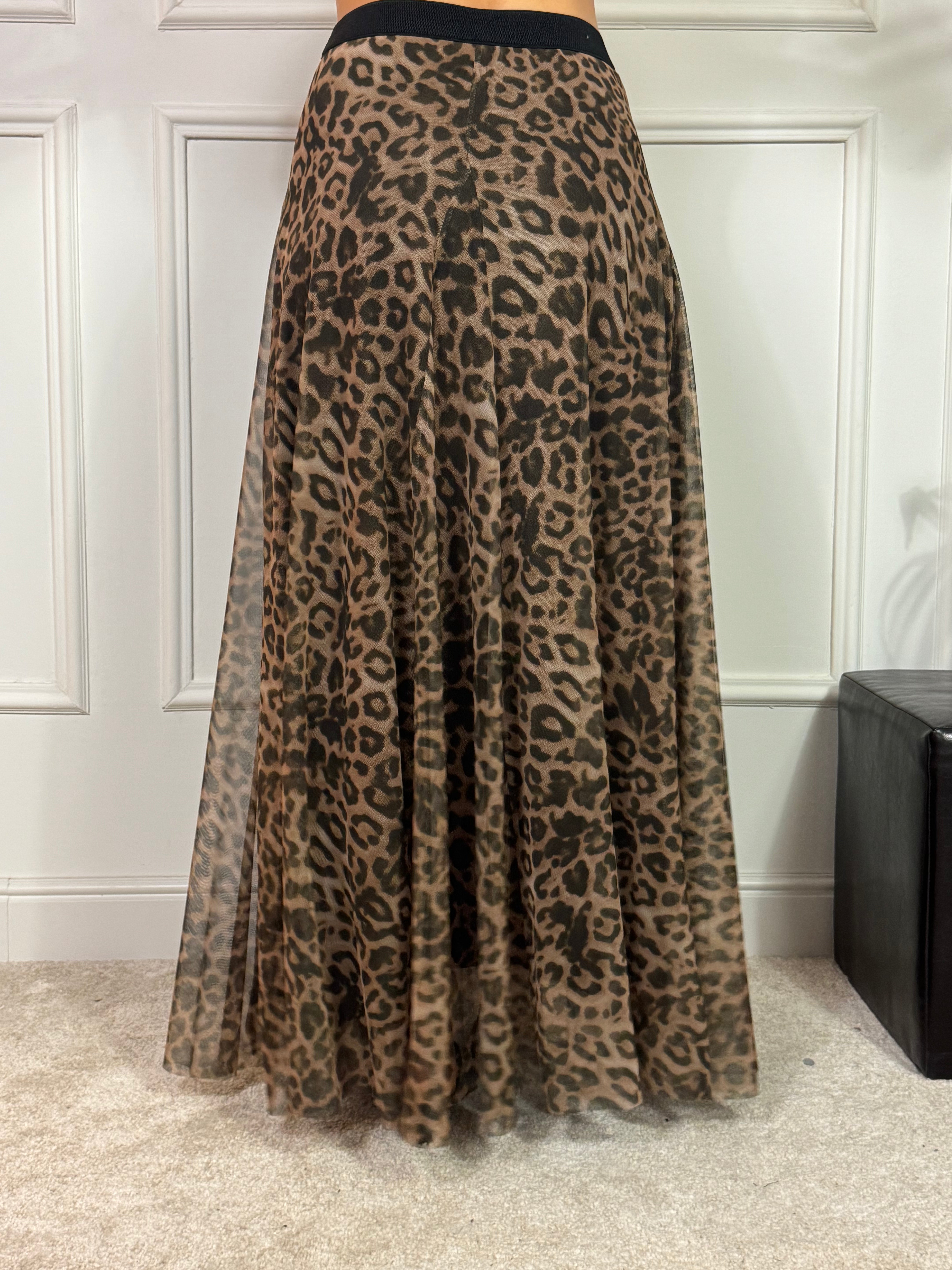 Gonna lunga in tulle Susy Mix FANTASIA LEOPARDATA