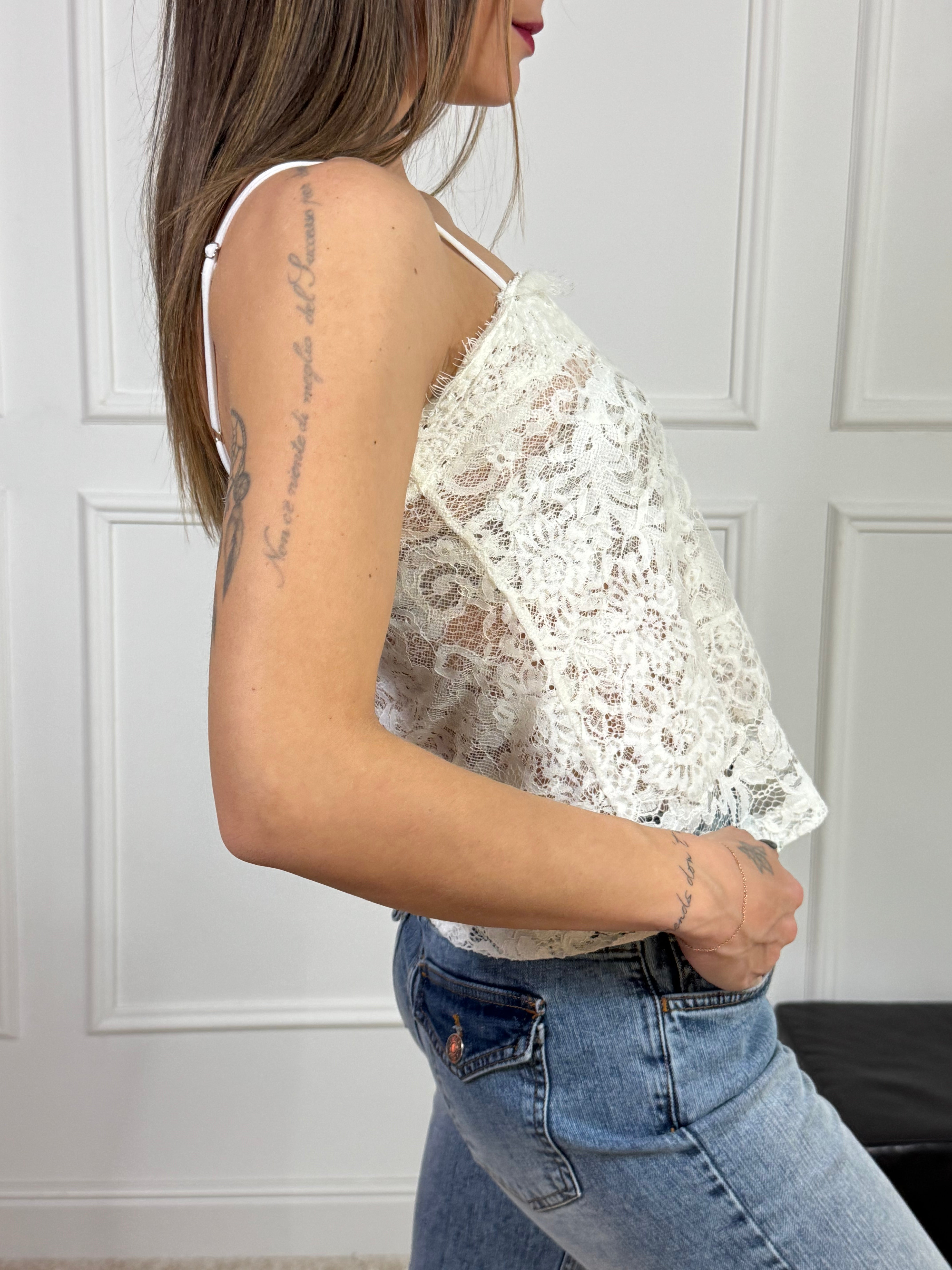 Top in pizzo doppiato Susy Mix