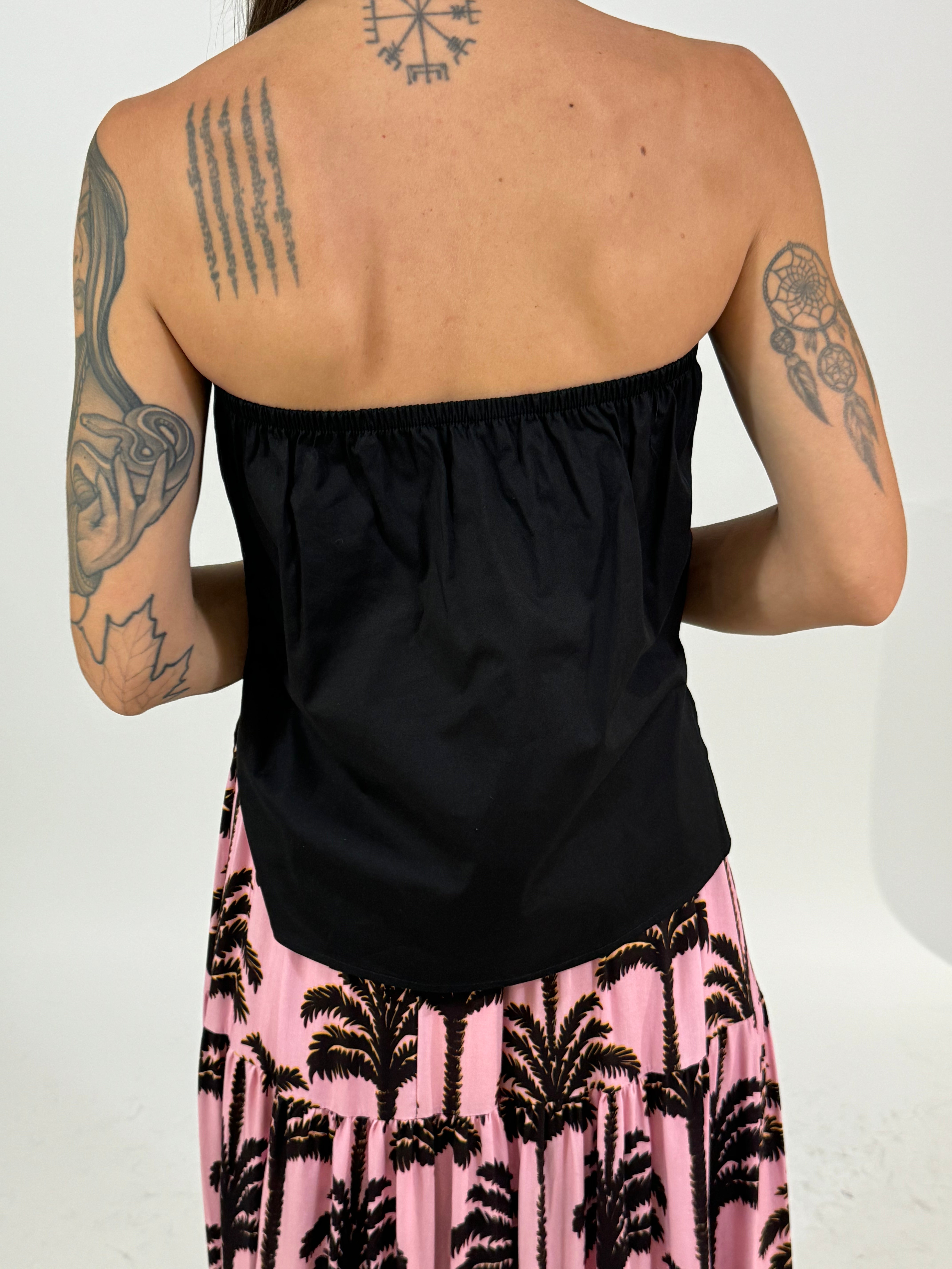 Top a fascia in cotone Kontatto con rose