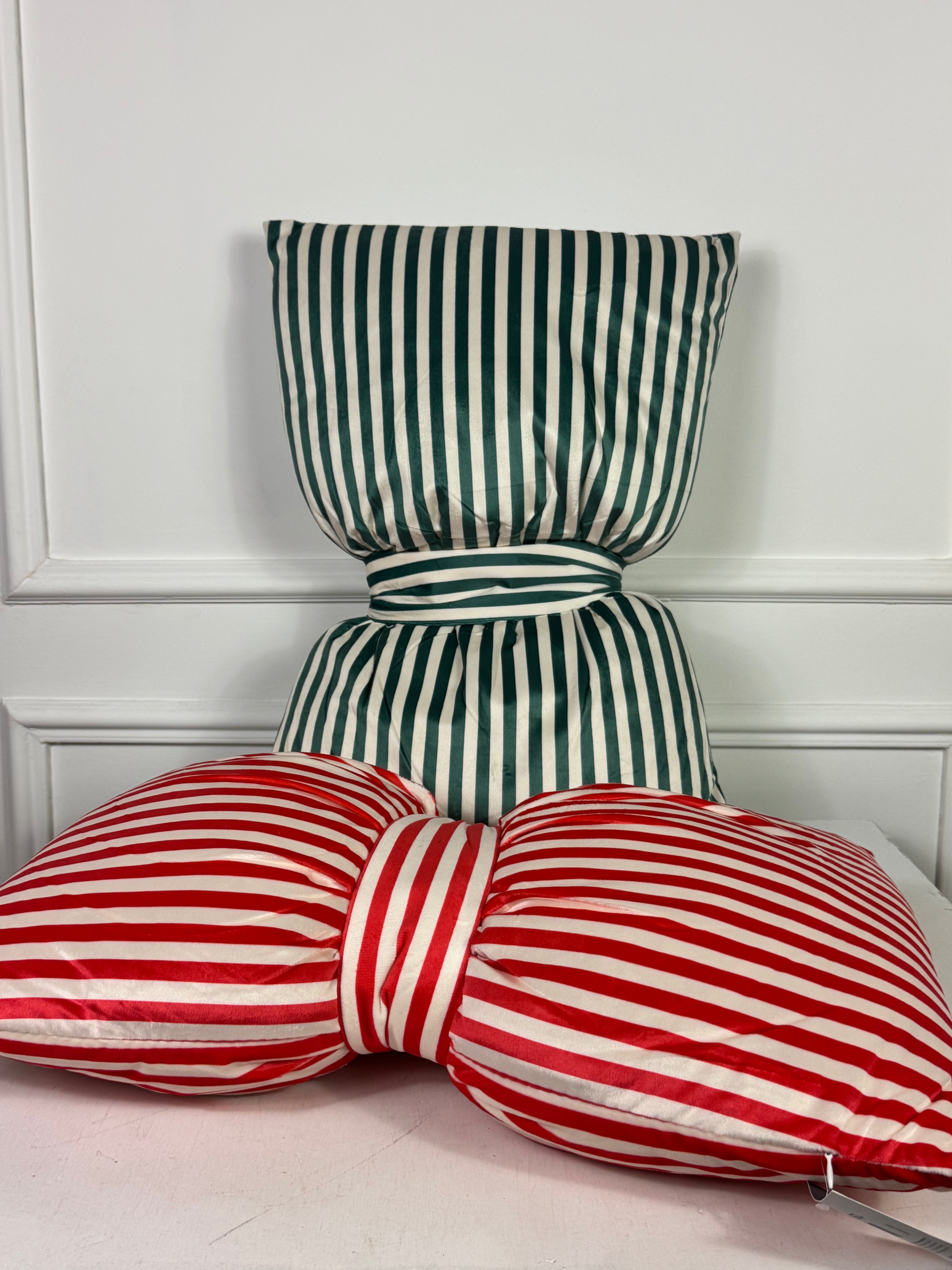 Cuscino fiocco righe