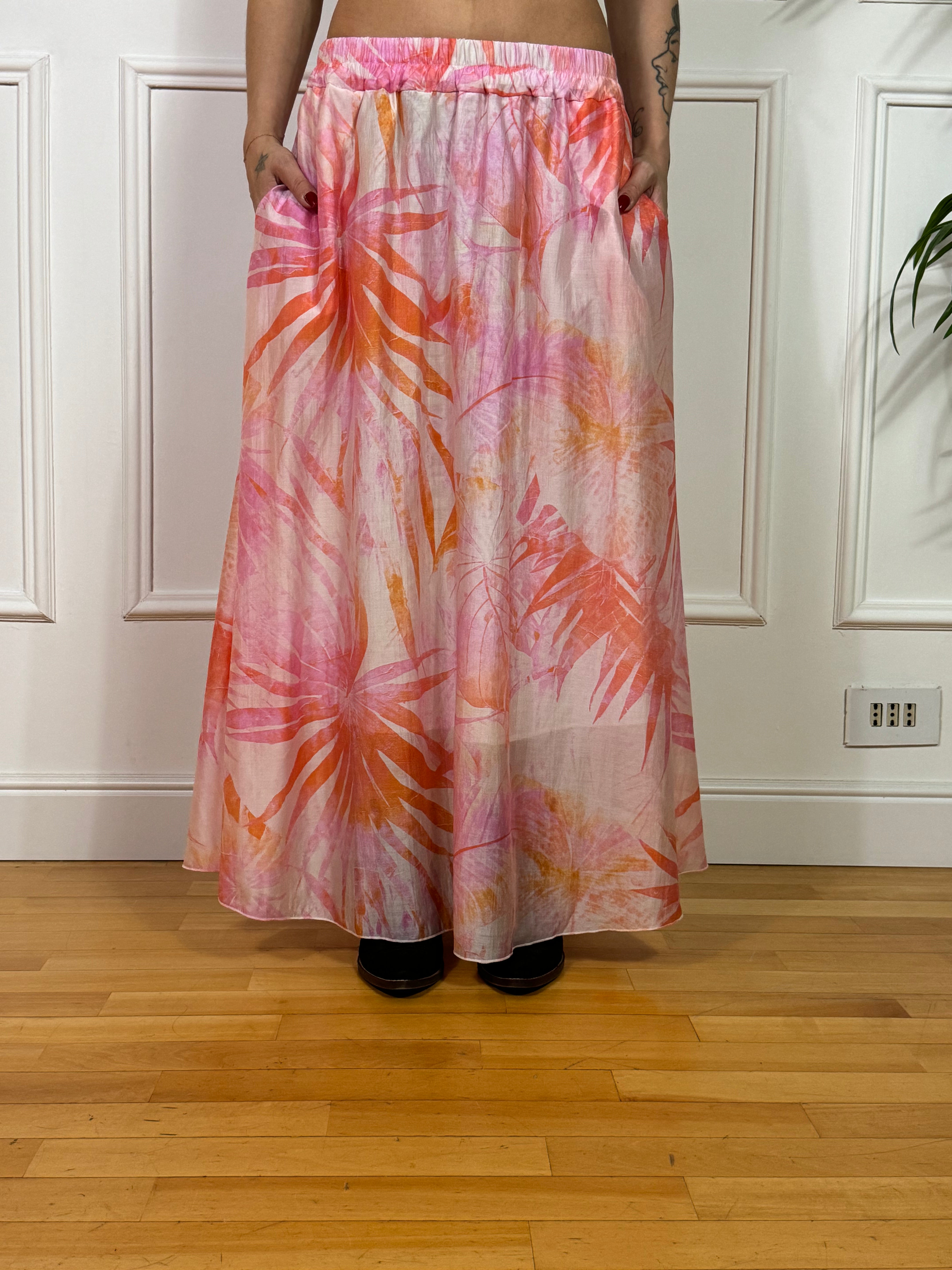 Gonna  Kikisix FANTASIA TENUE ROSA-ARANCIO