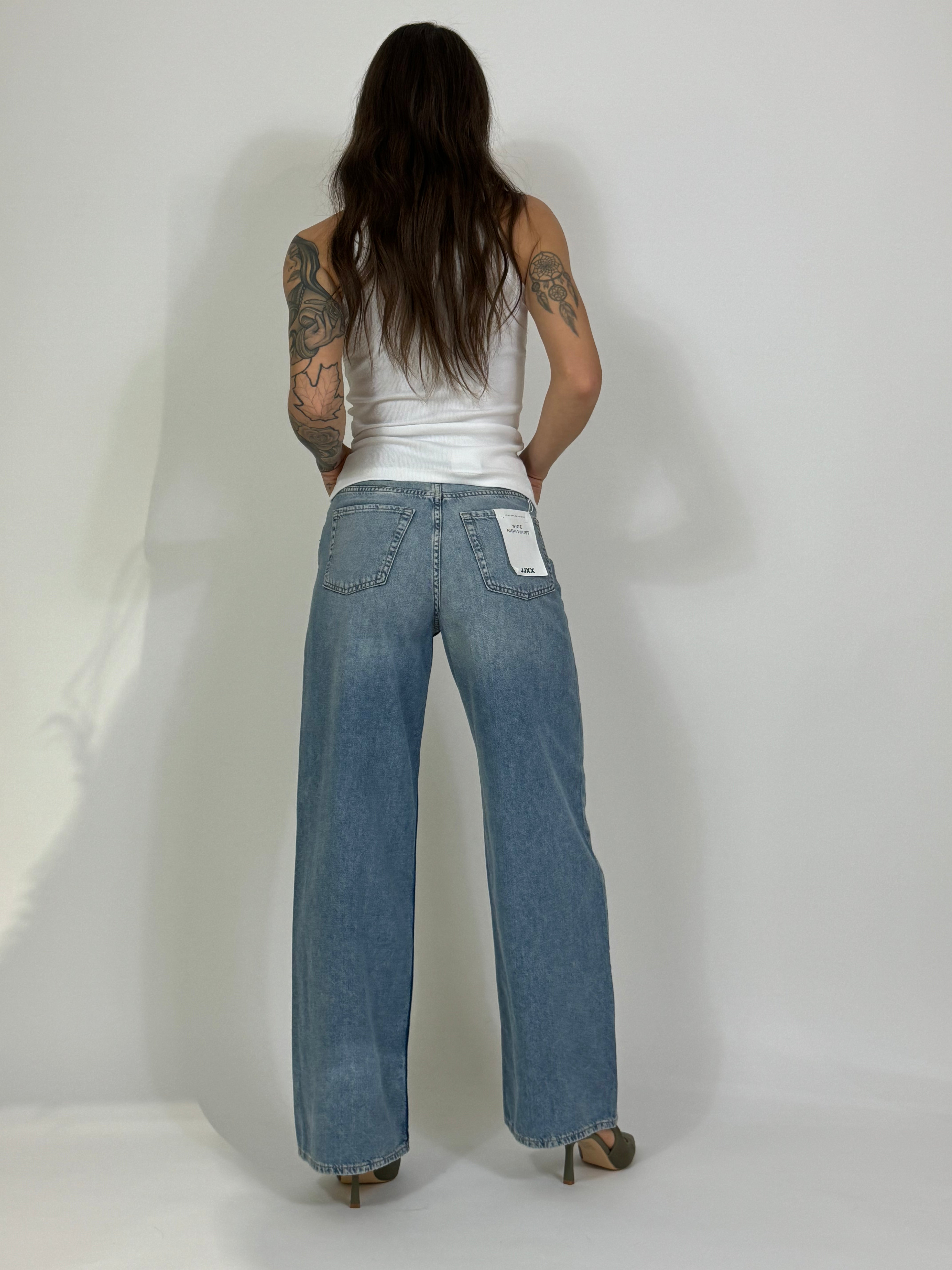 Jeans JJXX TOKYO WIDE HIGH WAIST - Light blue denim LAVAGGIO LISCIO