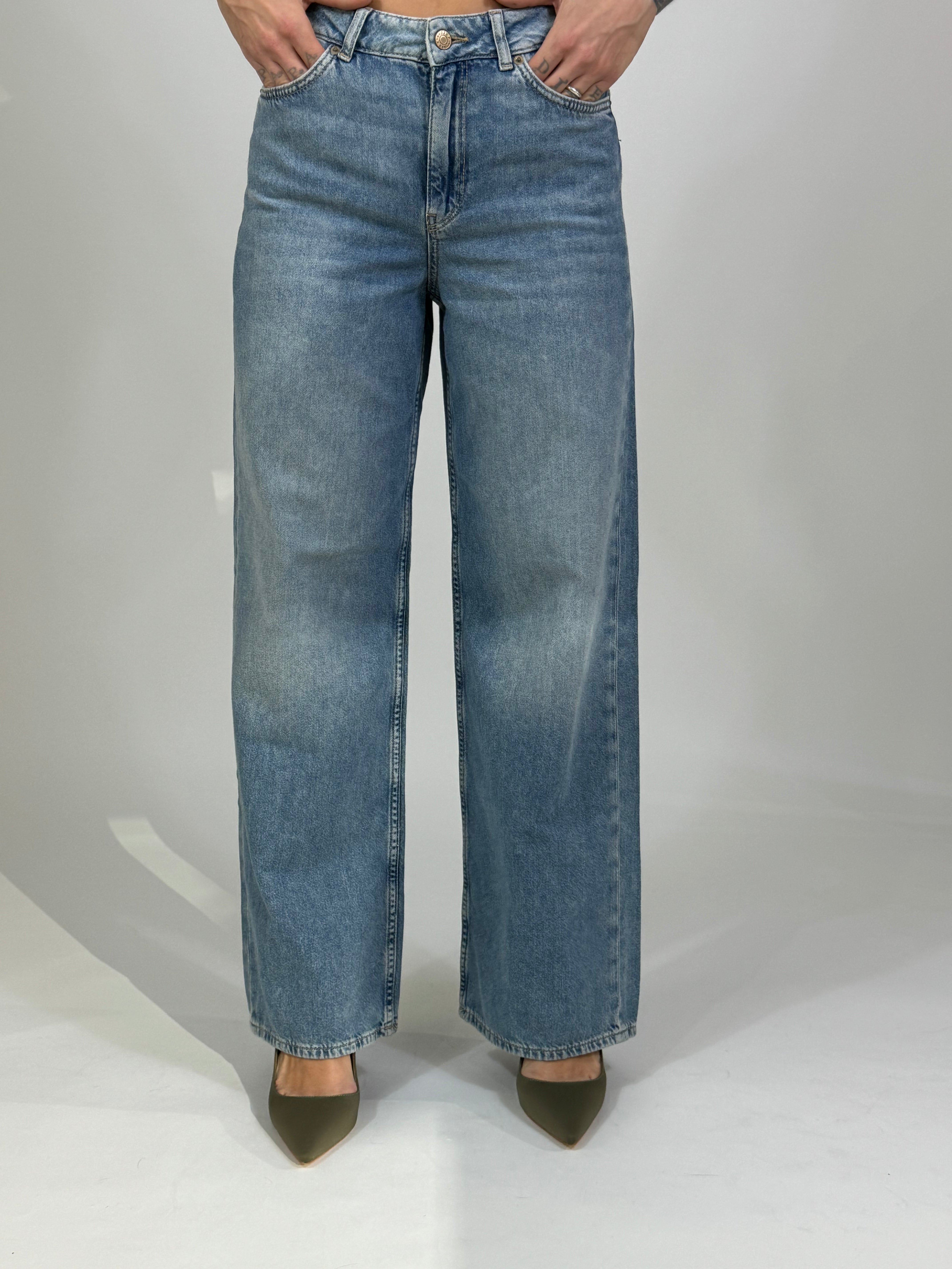 Jeans JJXX TOKYO WIDE HIGH WAIST - Light blue denim LAVAGGIO LISCIO