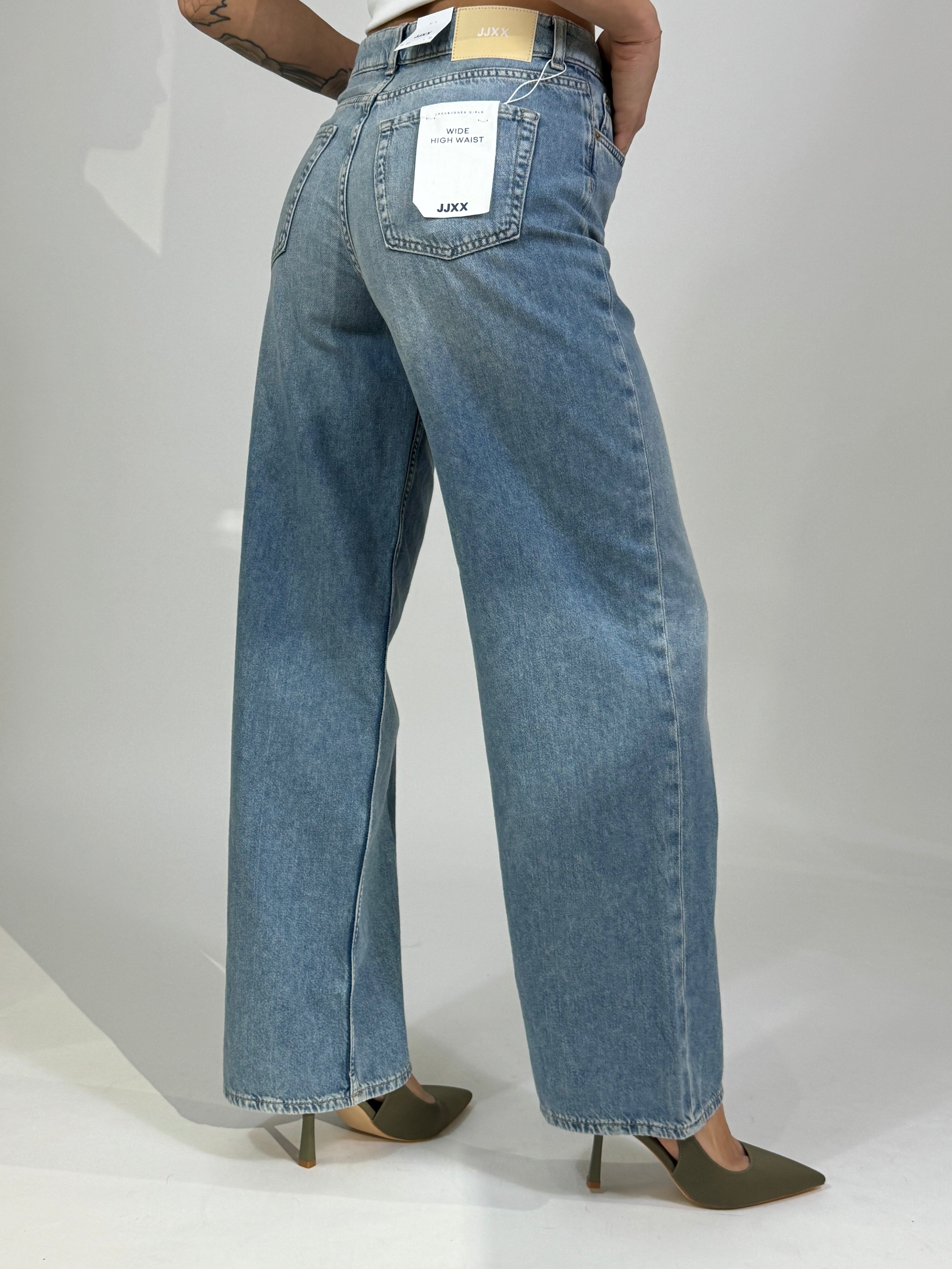 Jeans JJXX TOKYO WIDE HIGH WAIST - Light blue denim LAVAGGIO LISCIO