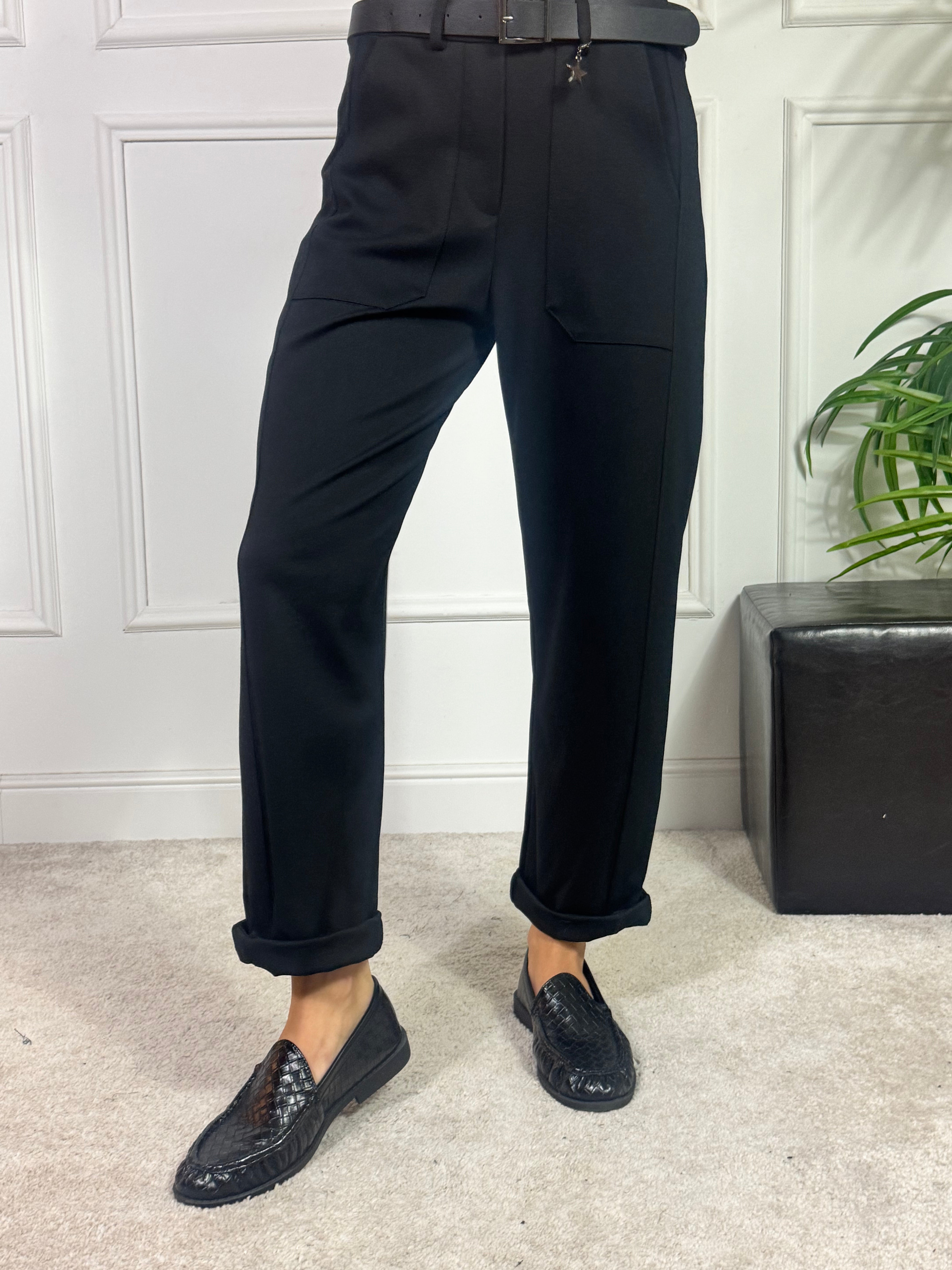 PANTALONE OVETTO in PUNTO MILANO Susy Mix CIONDOLO STELLINA