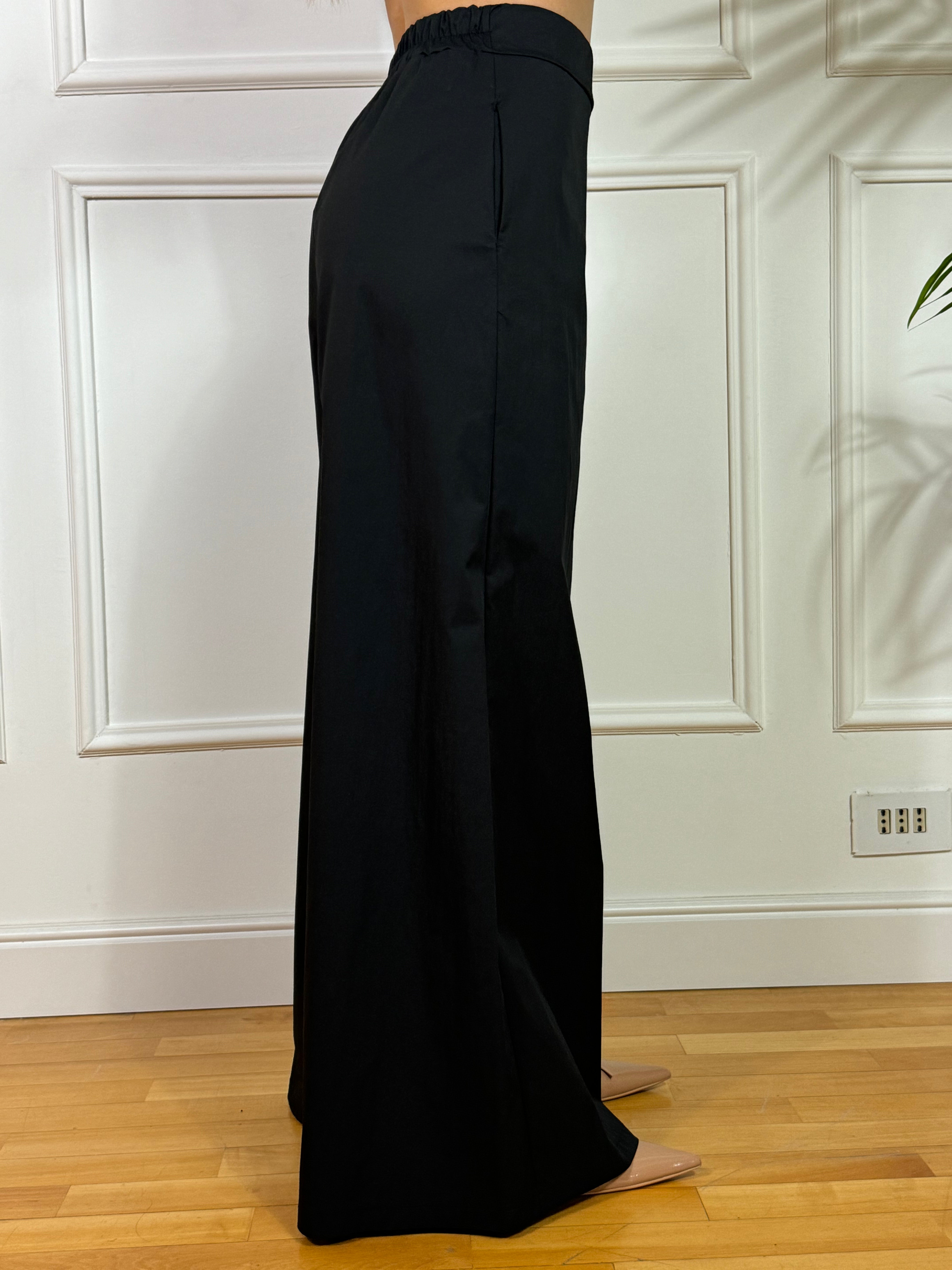 Pantalone in cotone elasticizzato a palazzo Kikisix