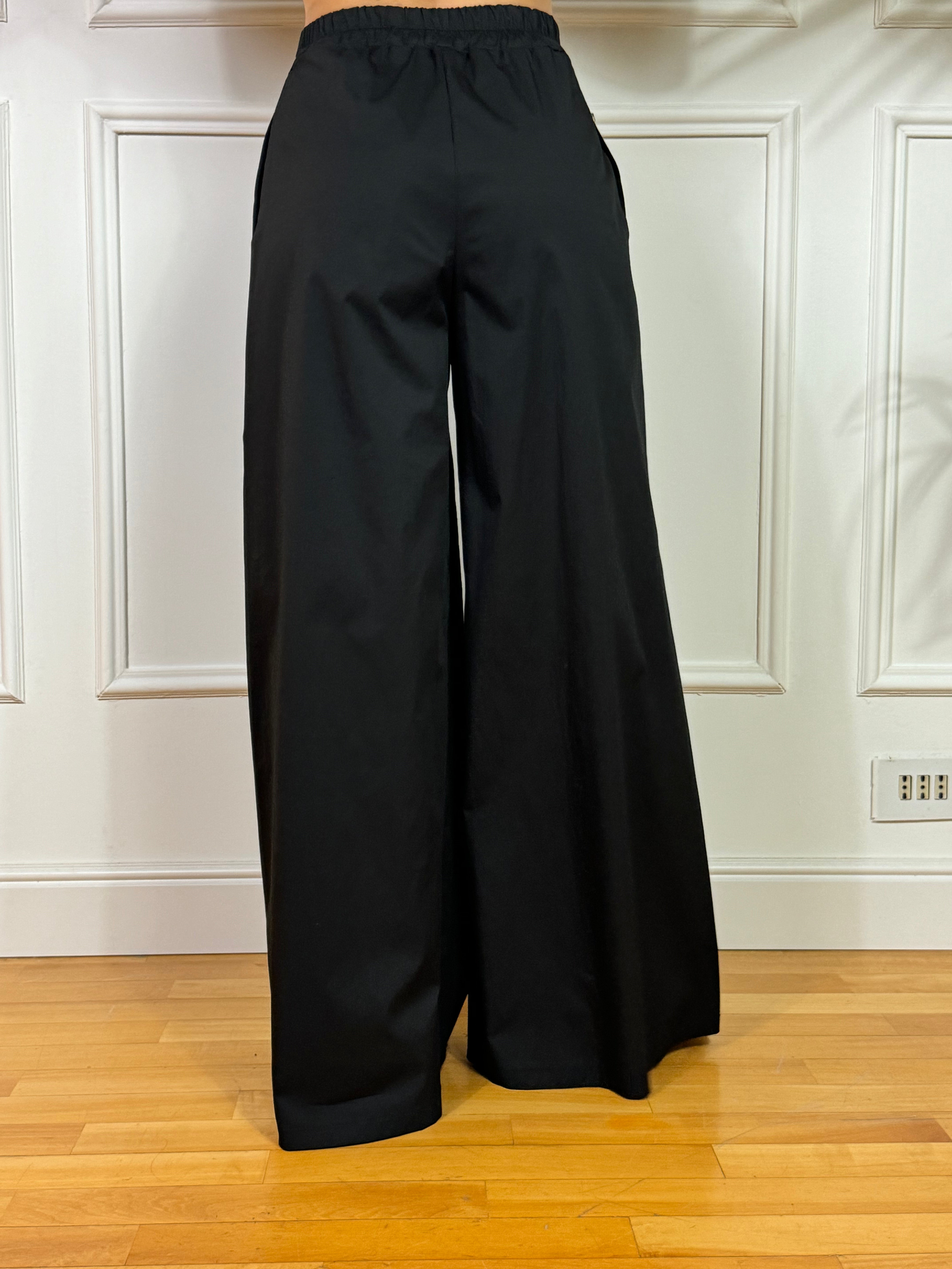 Pantalone in cotone elasticizzato a palazzo Kikisix