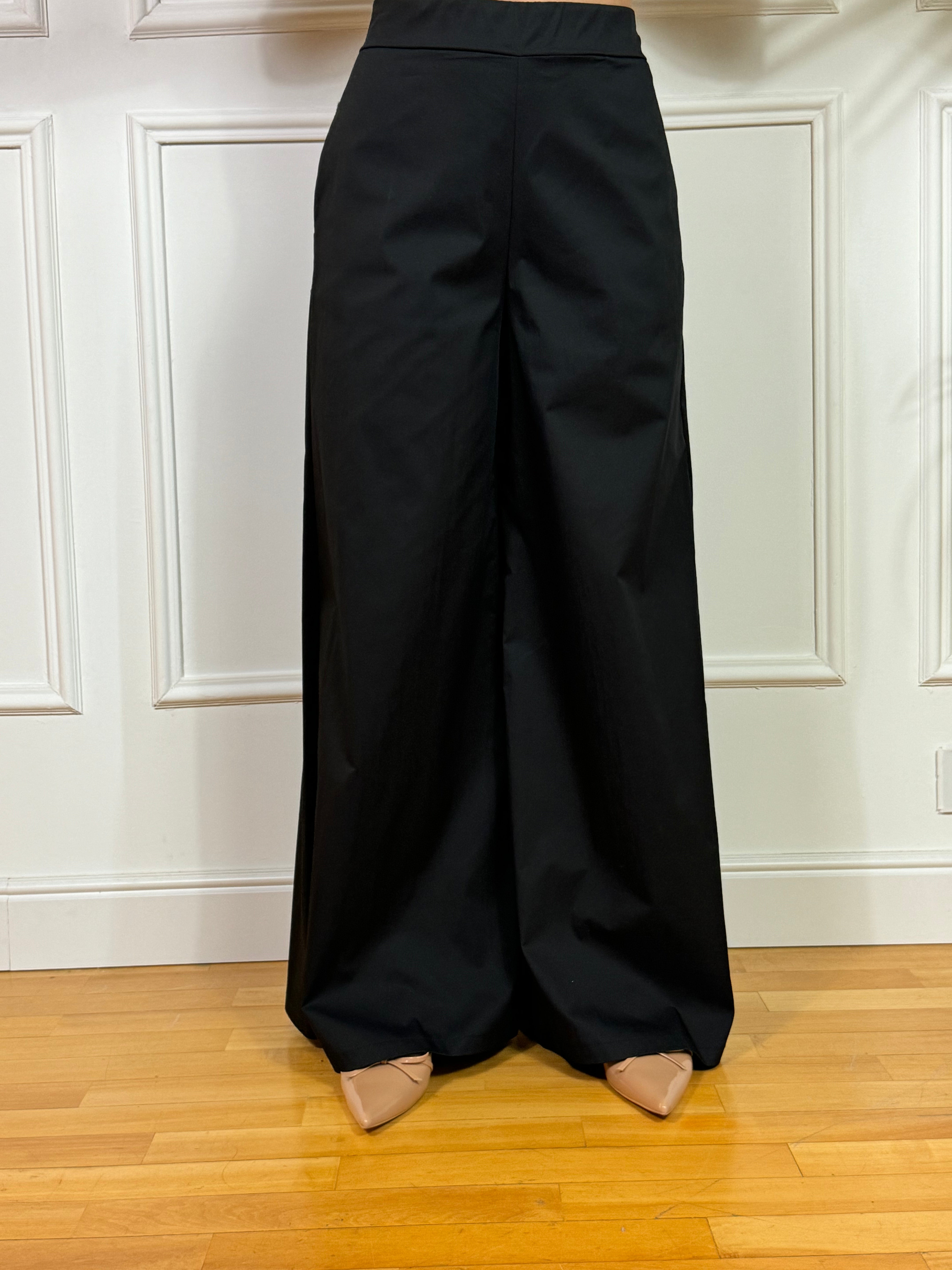 Pantalone in cotone elasticizzato a palazzo Kikisix