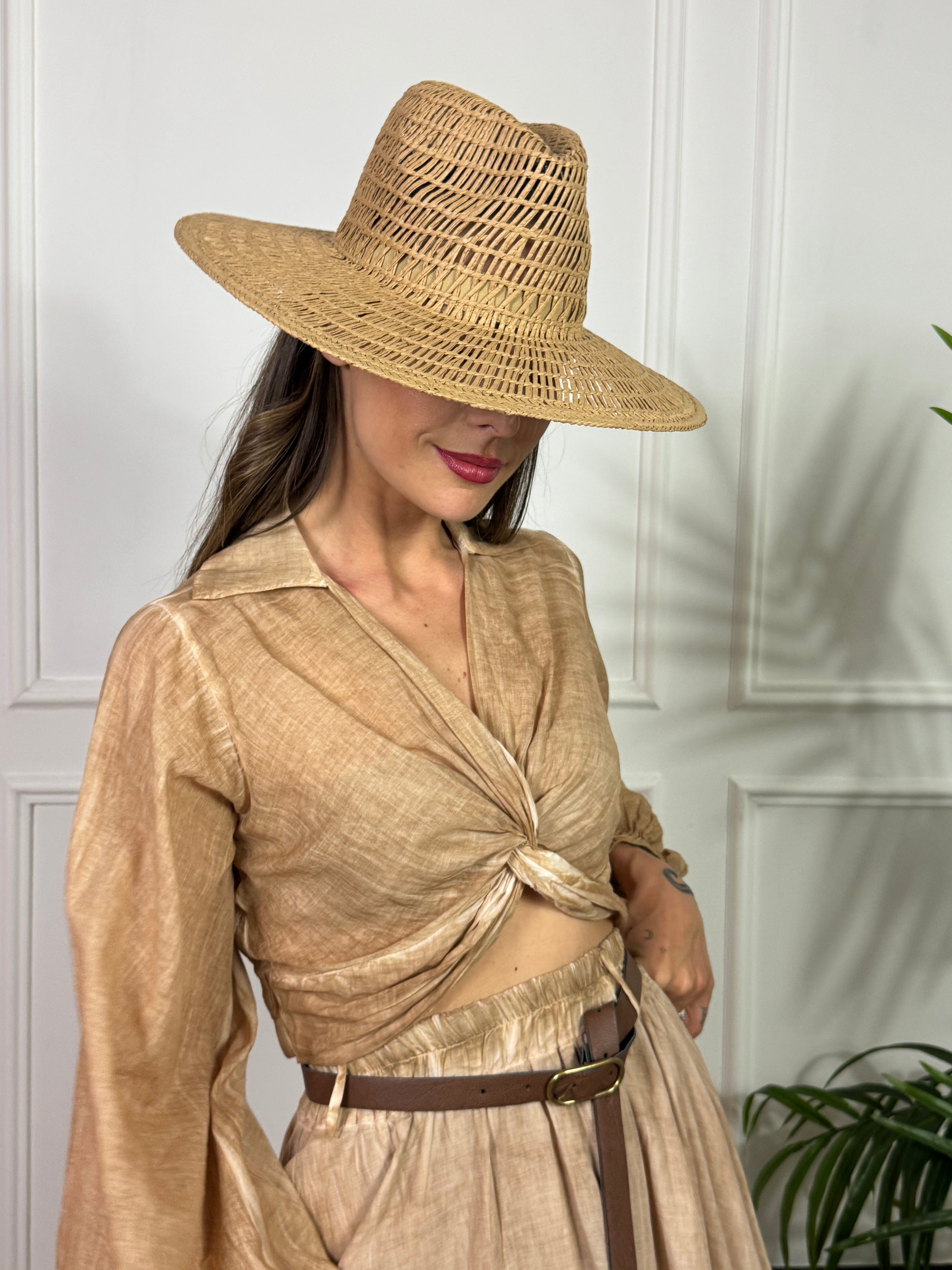 Cappello tesa larga Susy Mix lavorazione traforata