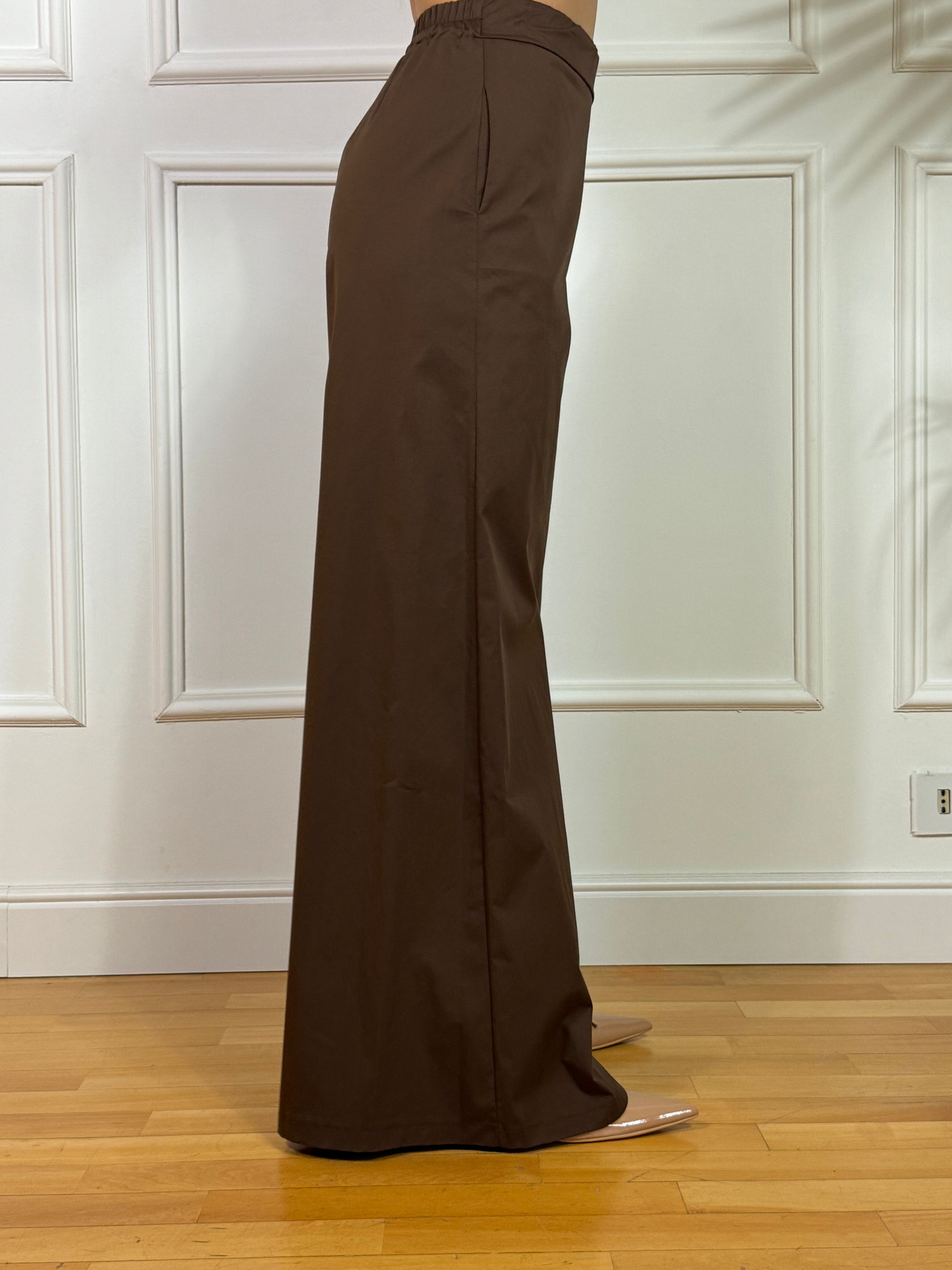 Pantalone in cotone elasticizzato a palazzo Kikisix