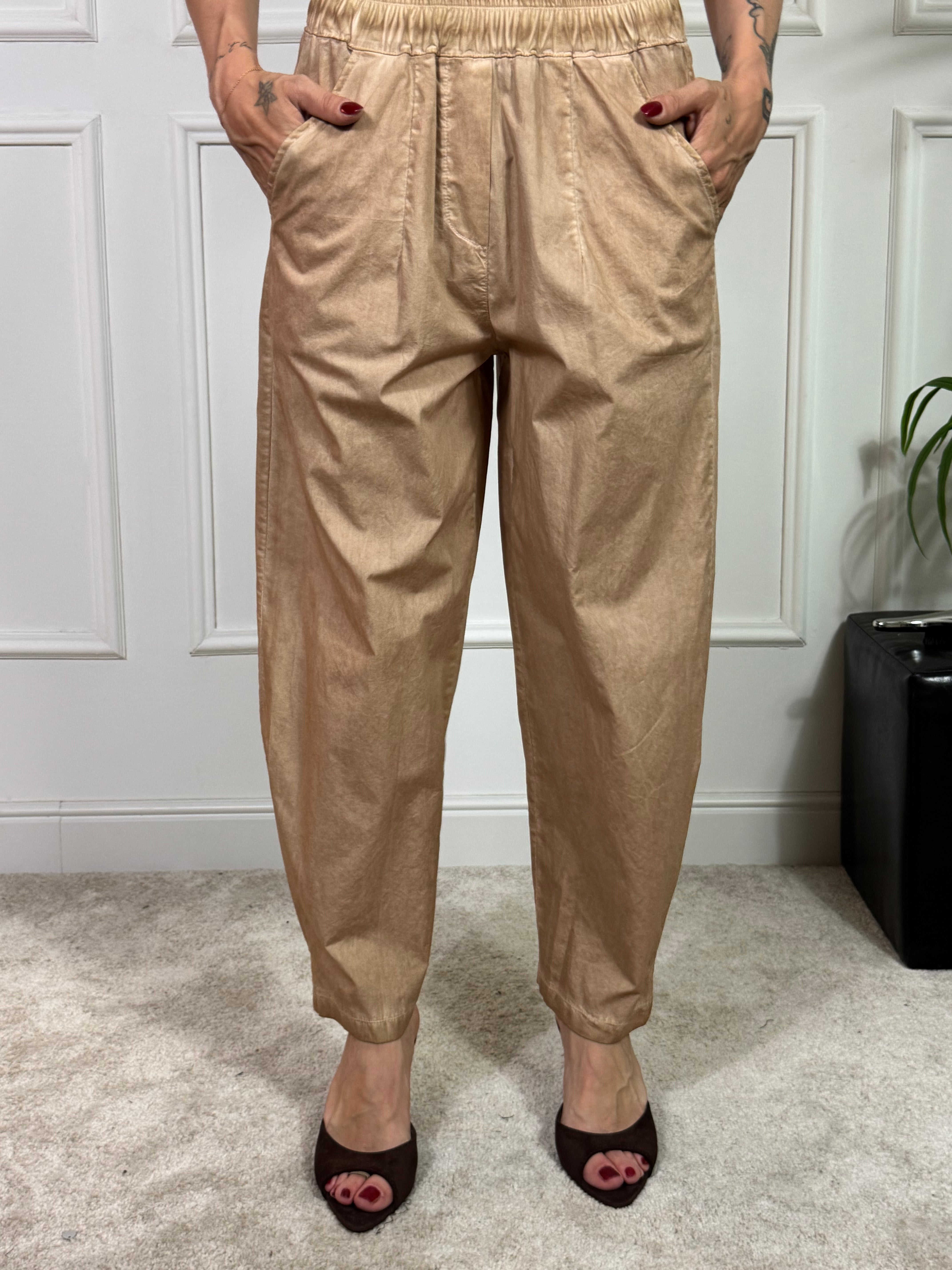PANTALONE BARREL IN COTONE  Have One EFFETTO VINTAGE - TASCA POSTERIORE