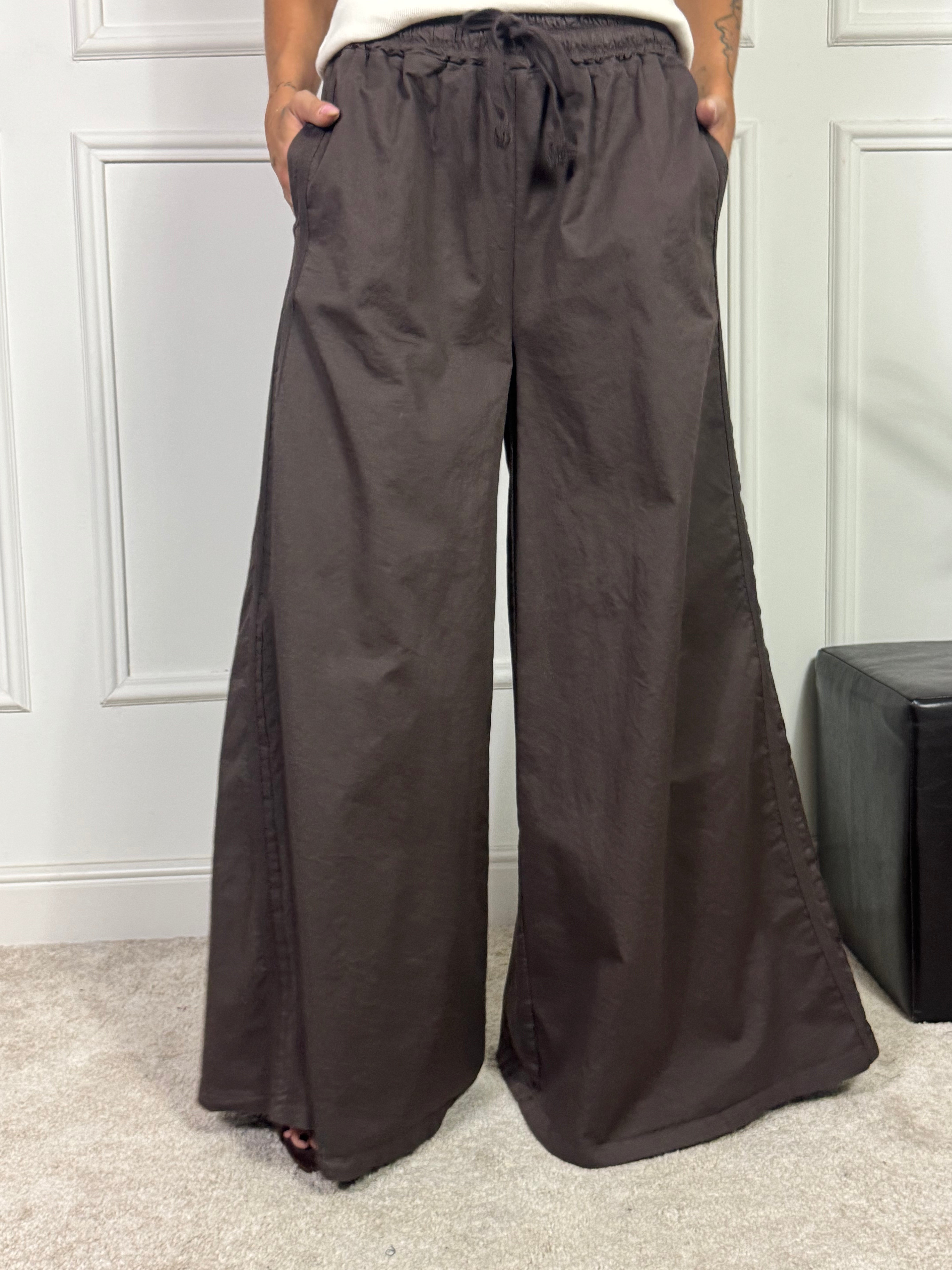Pantalone PALAZZO Victoria ILMH BANDE PASSAMANERIA TONO SU TONO