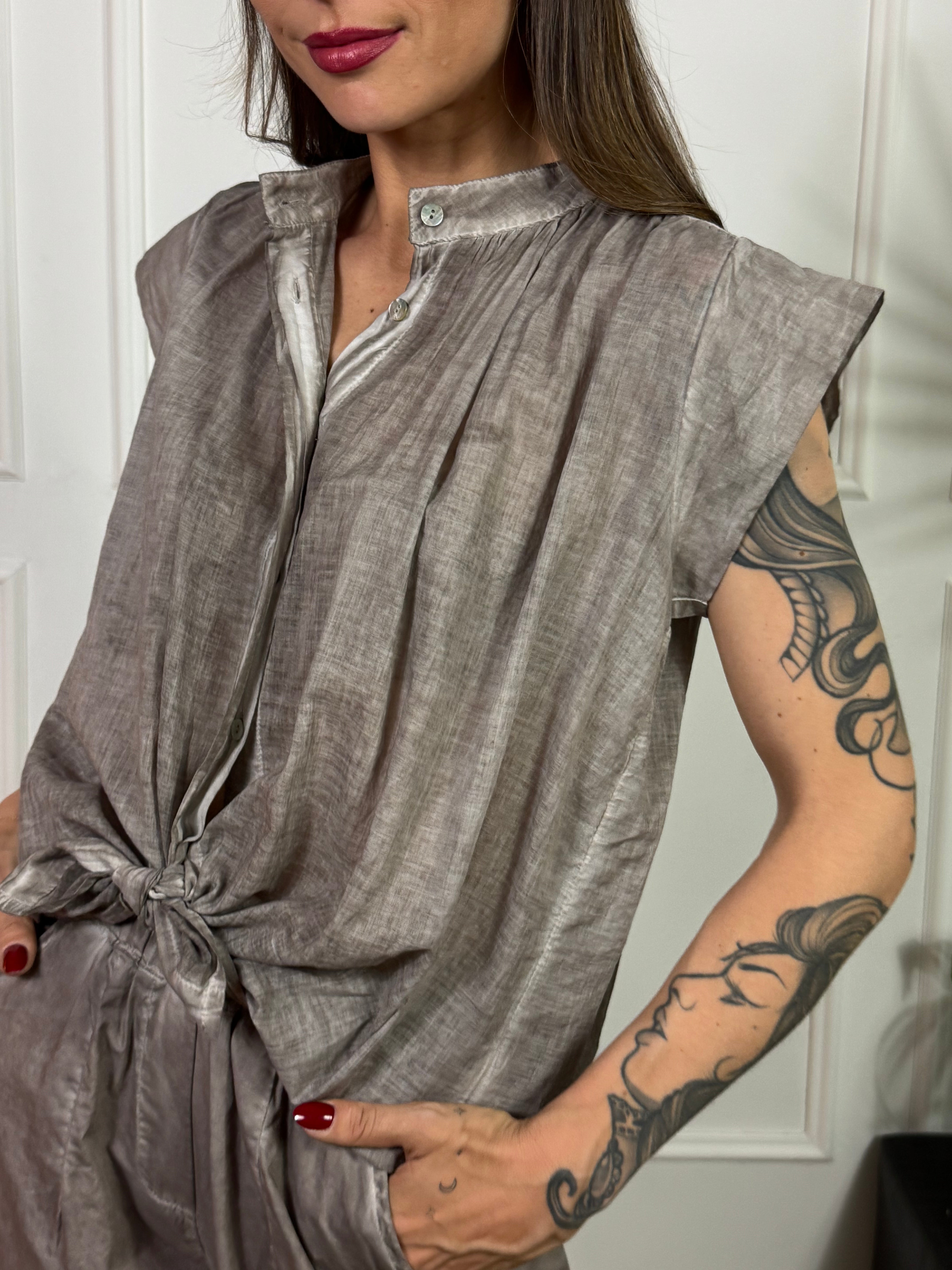 CAMICIA VOILE MANICA ACCENNATA Have One EFFETTO VINTAGE