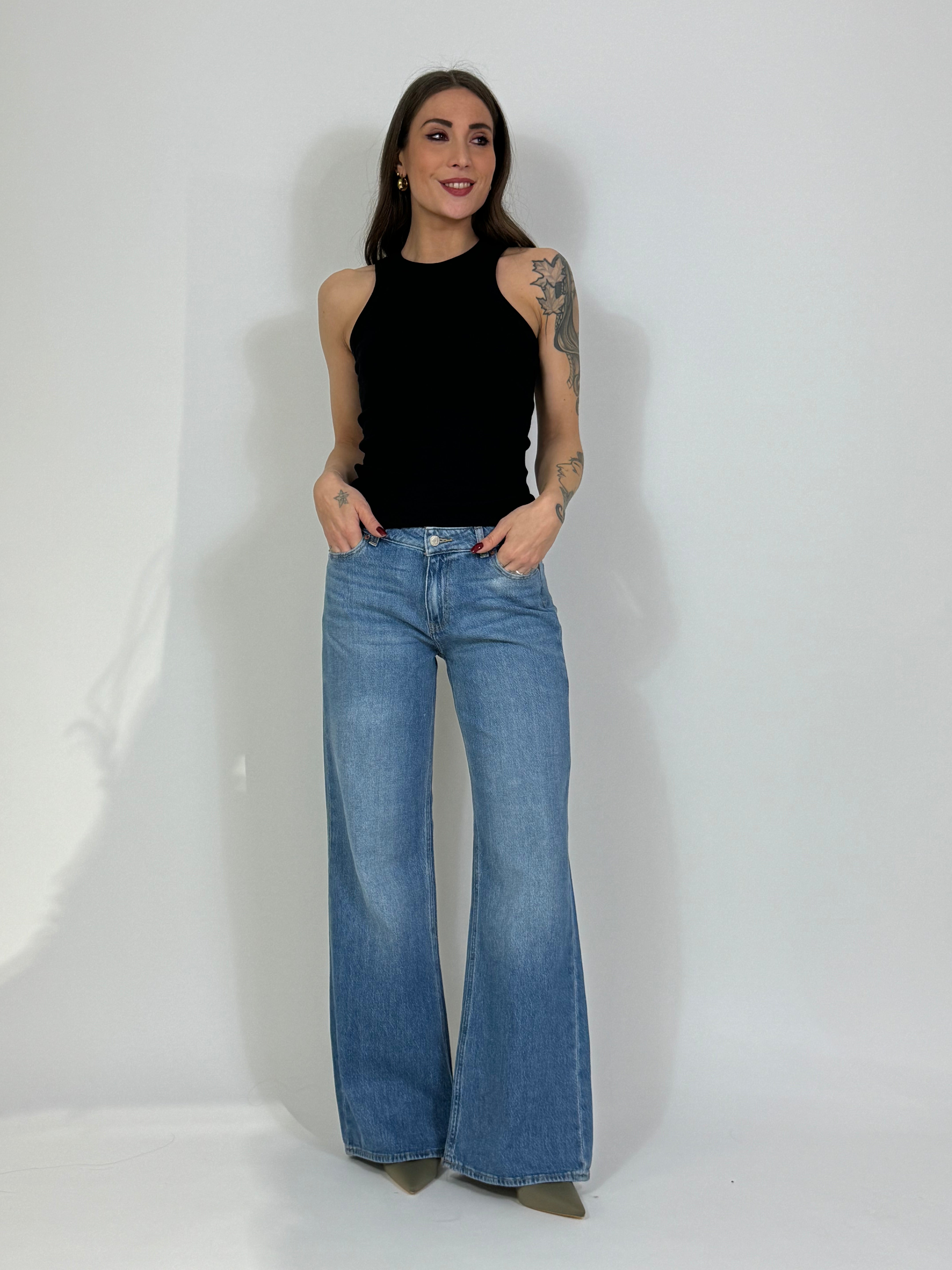 Jeans JJXX ROME FLARED HIGH WAIST - Medium blue denim ZAMPETTA