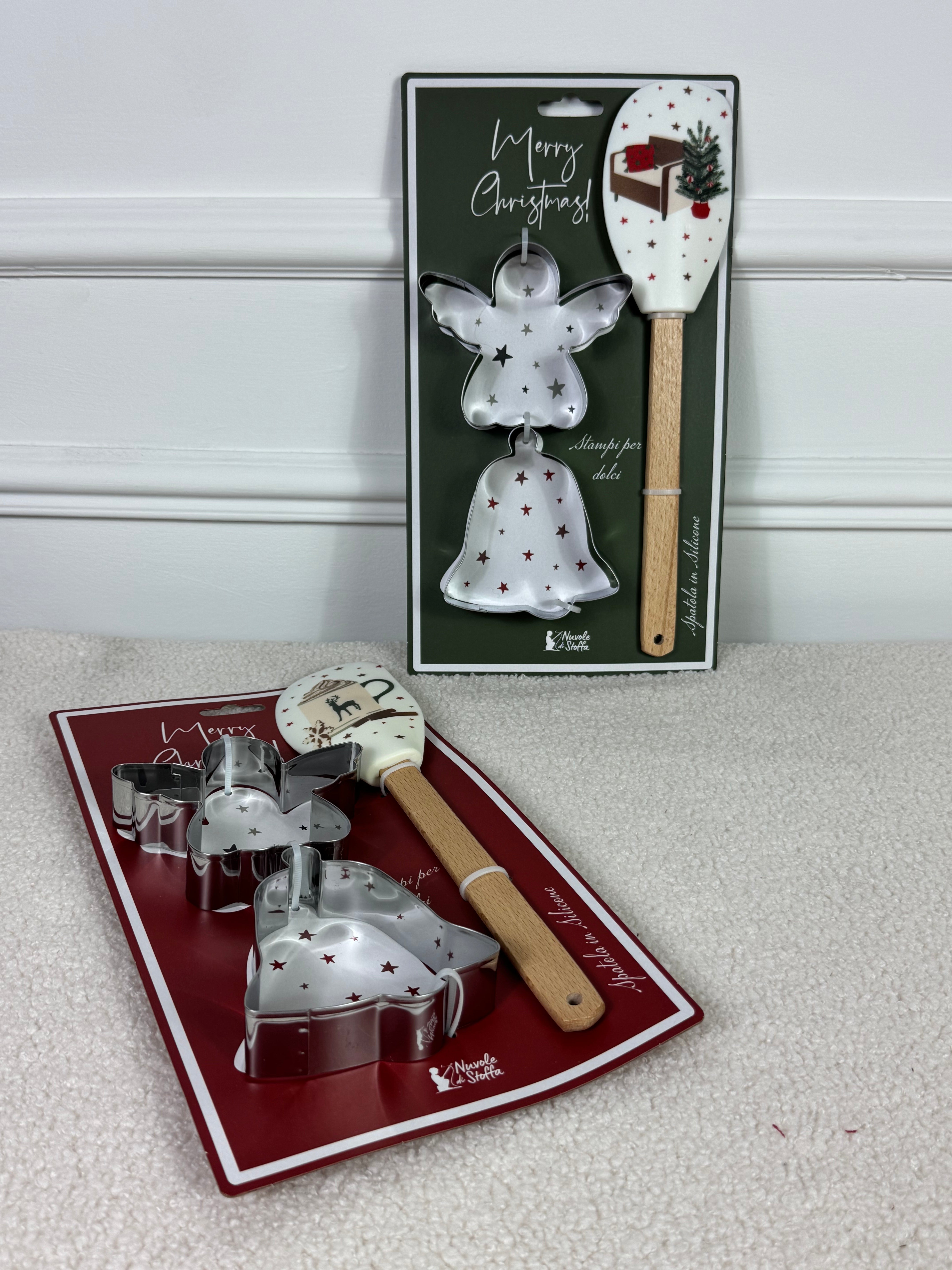 Spatola con 2 stampi dolci