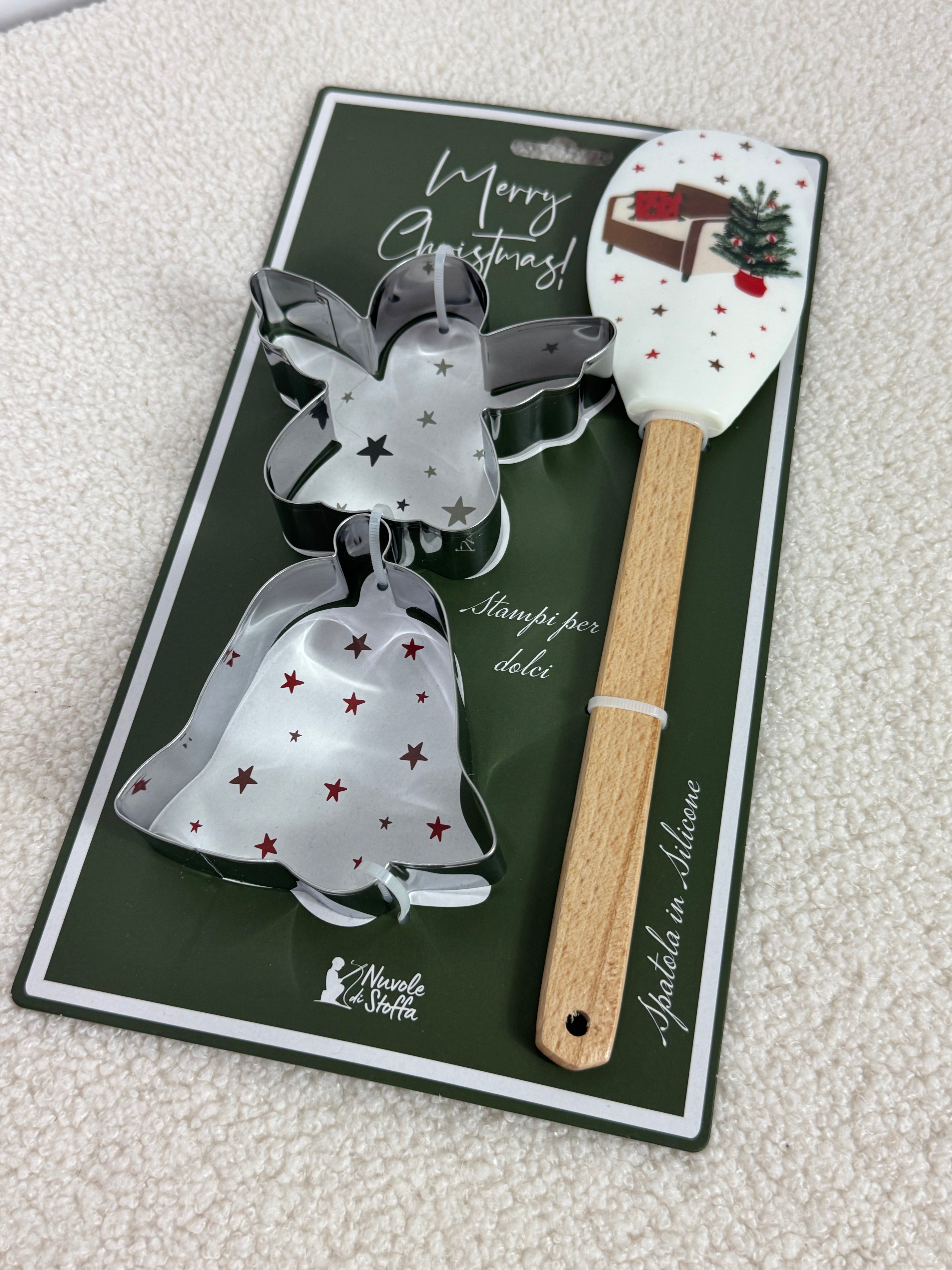 Spatola con 2 stampi dolci