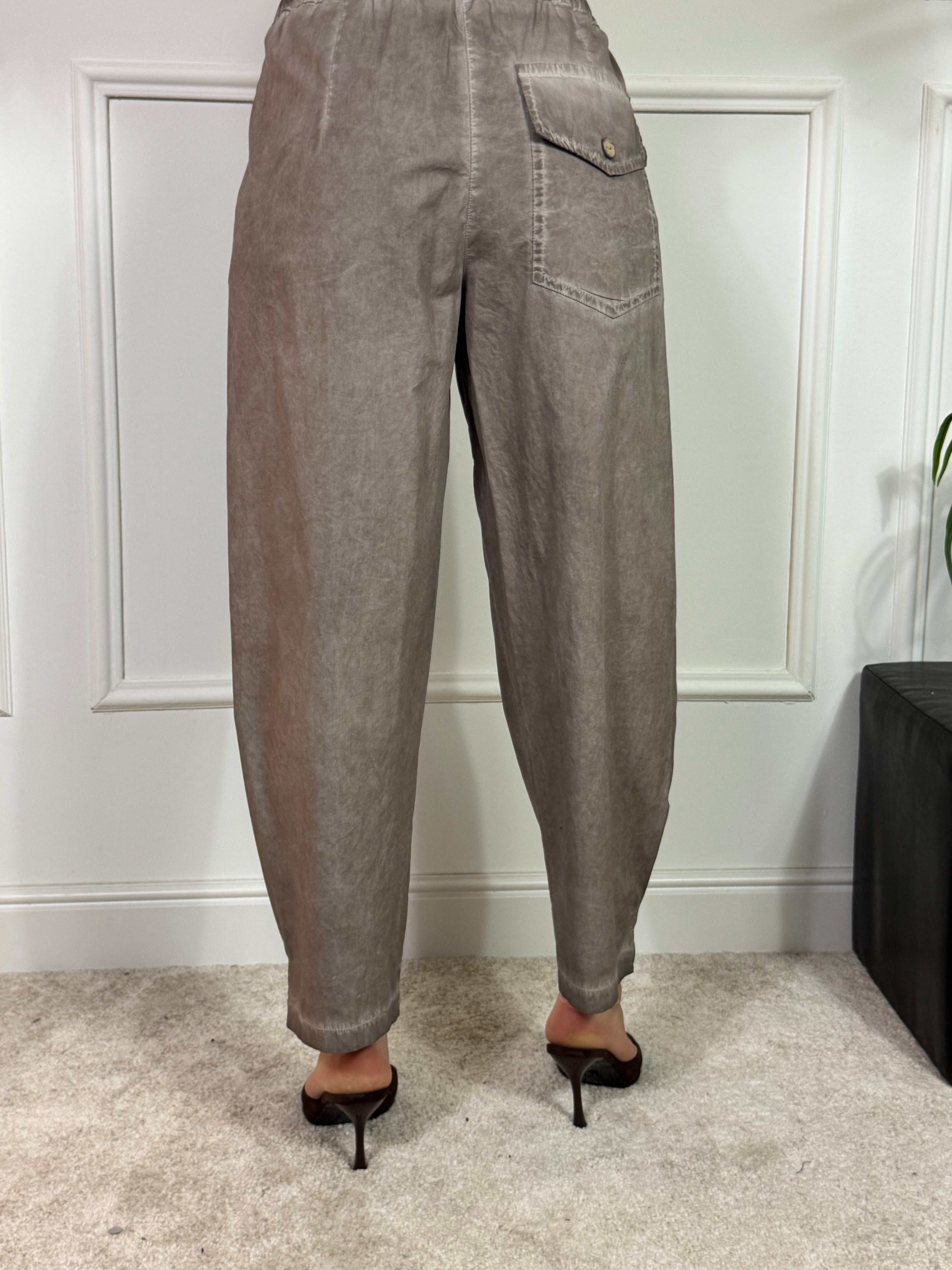 PANTALONE BARREL IN COTONE  Have One EFFETTO VINTAGE - TASCA POSTERIORE