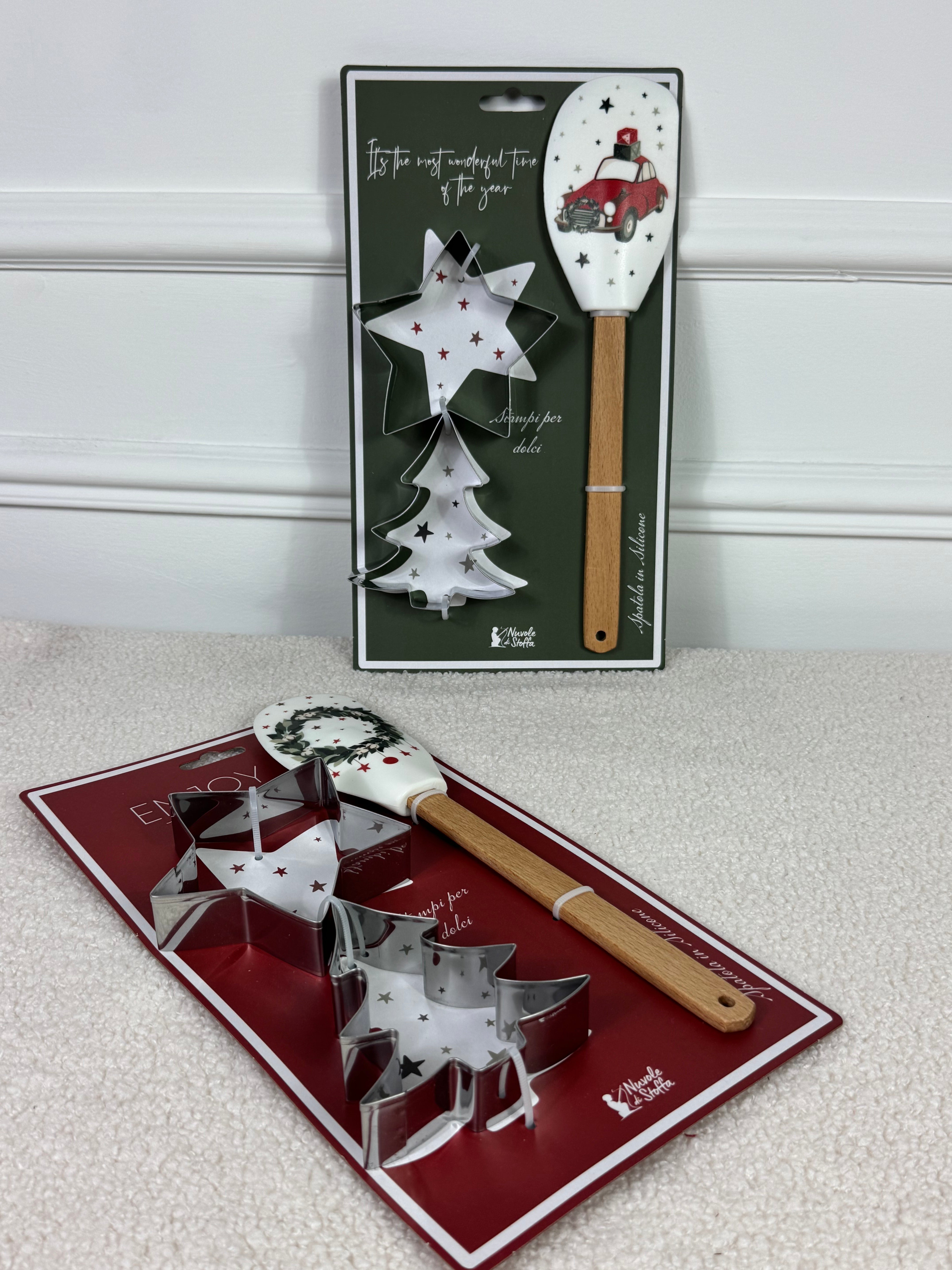 Spatola con 2 stampi dolci