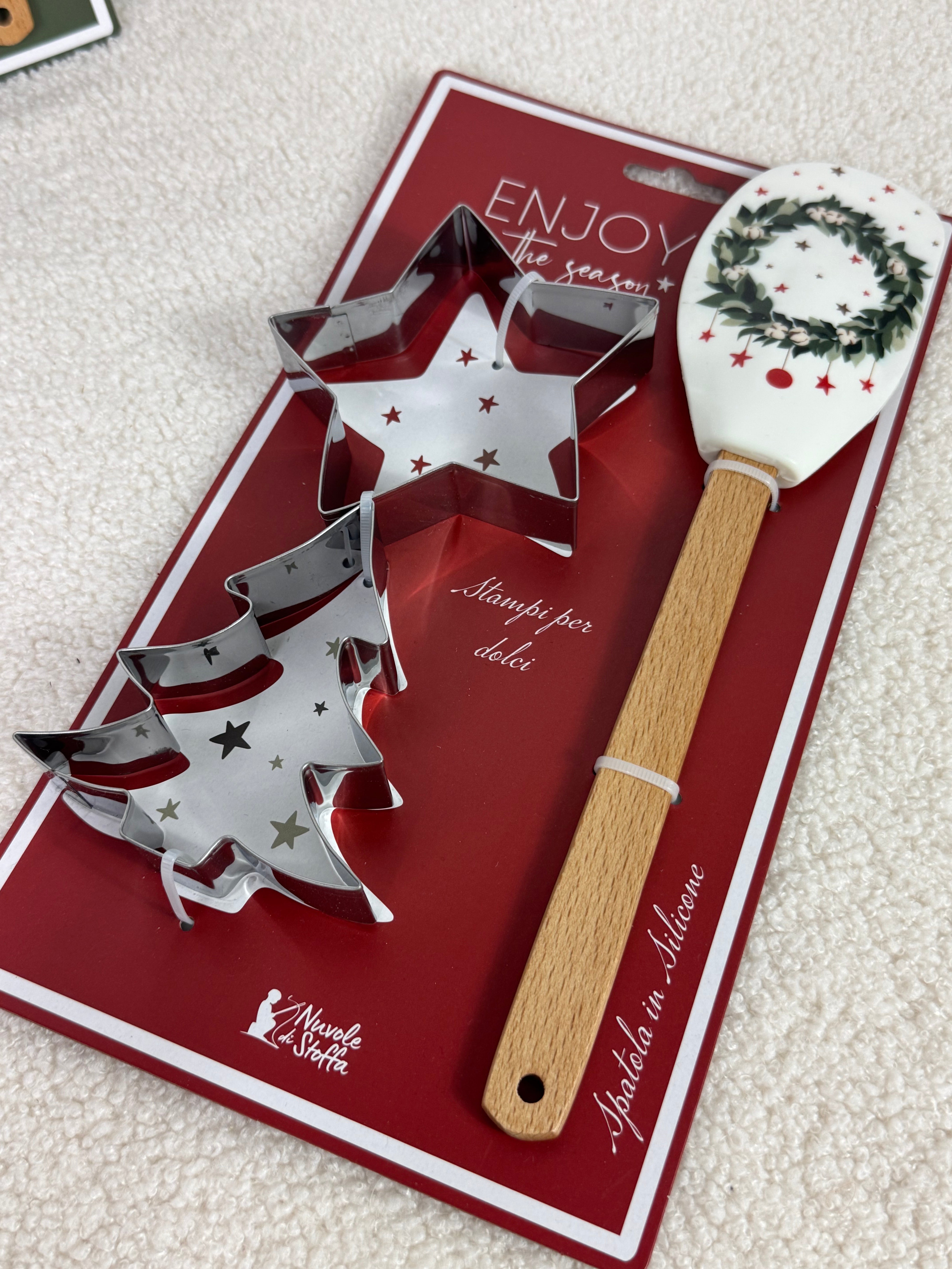 Spatola con 2 stampi dolci