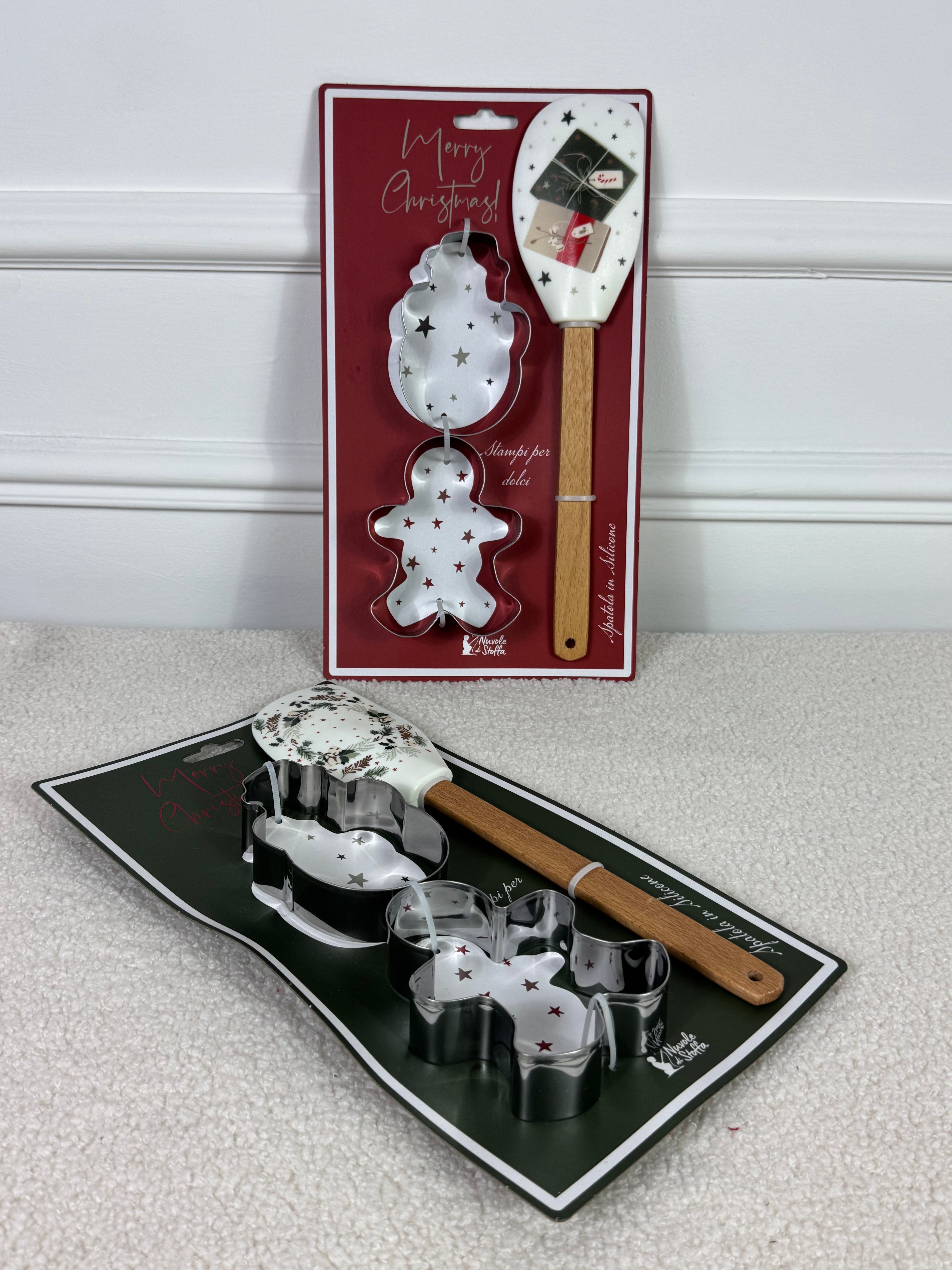 Spatola con 2 stampi dolci