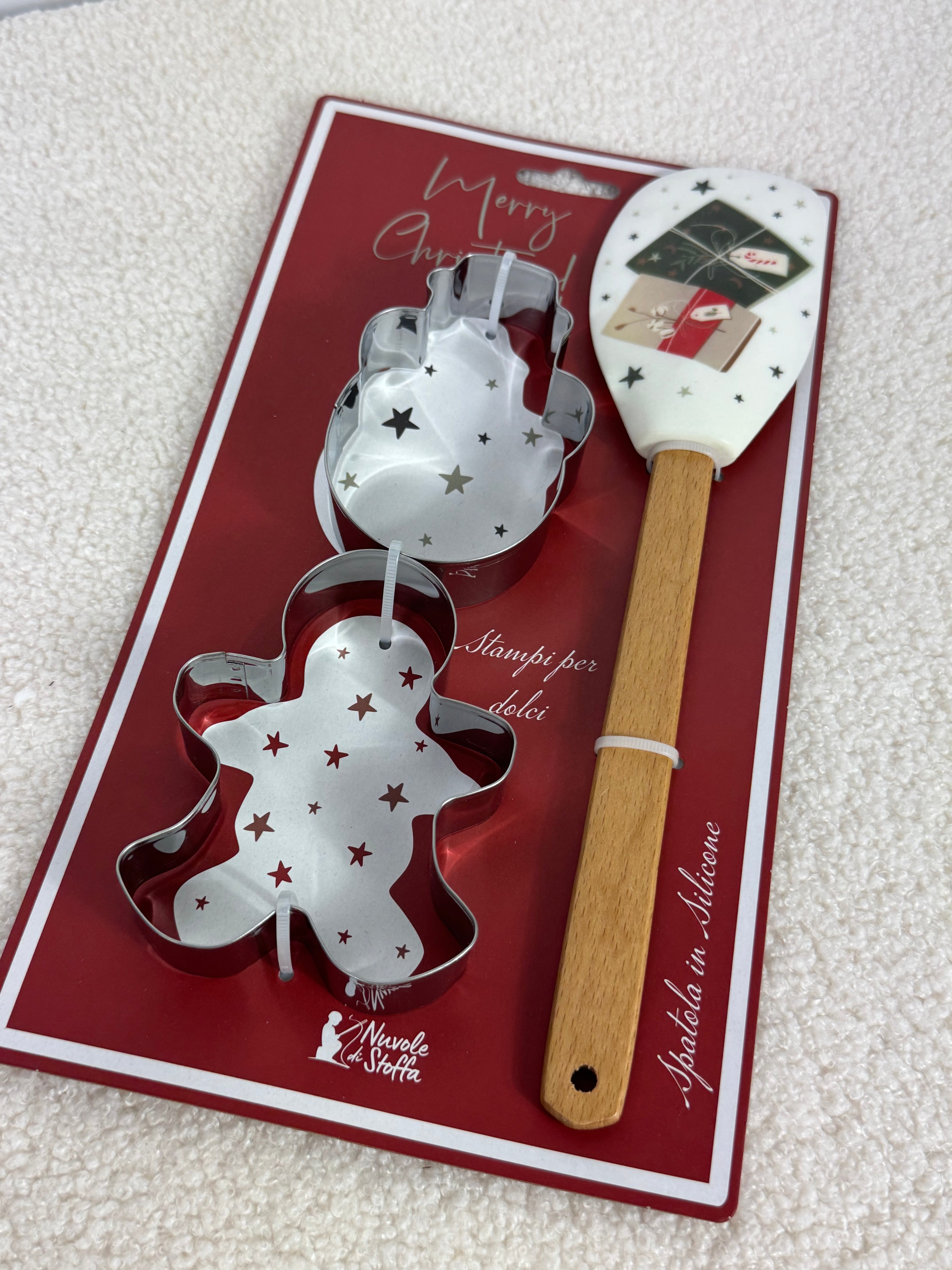 Spatola con 2 stampi dolci