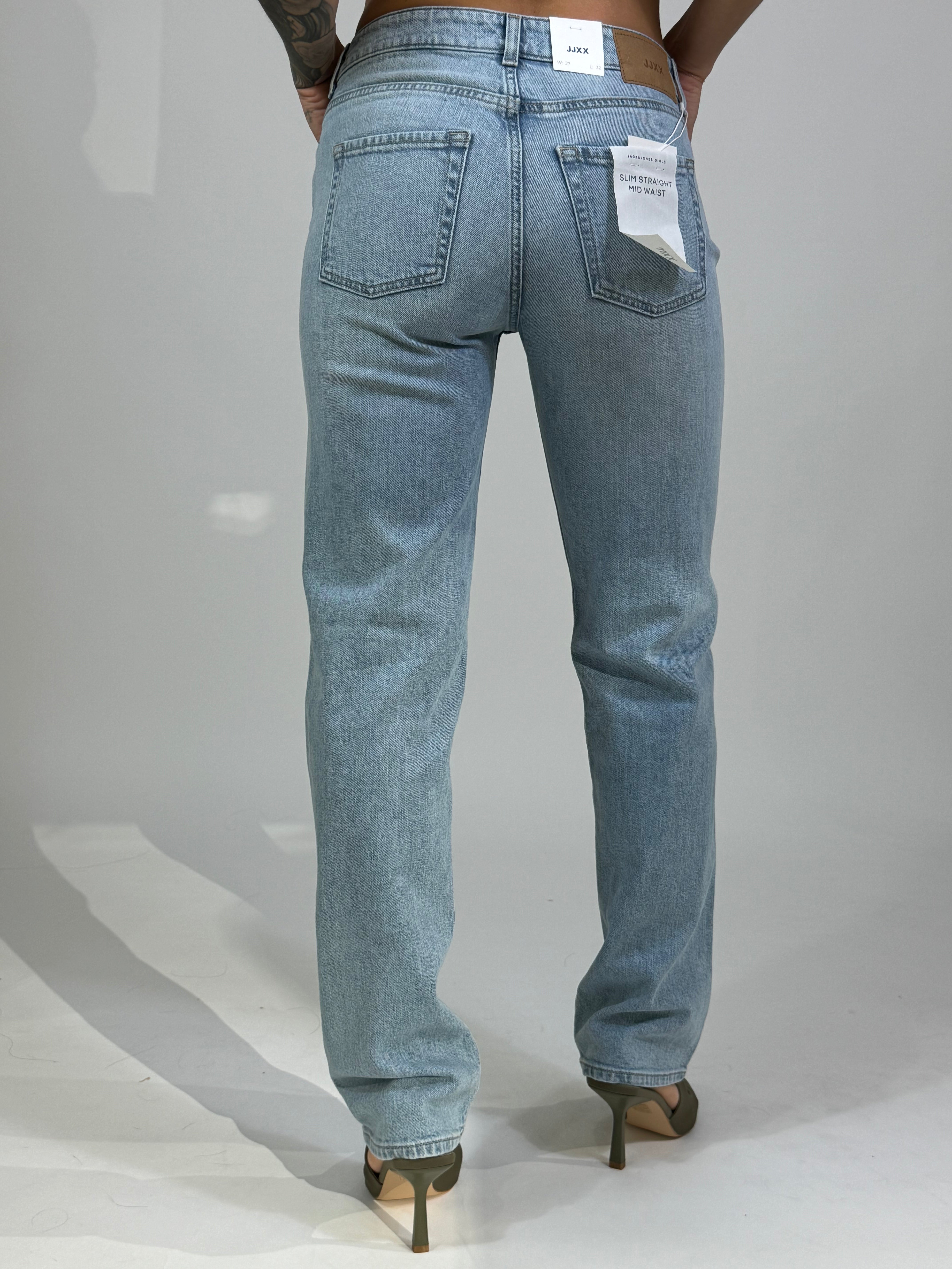 Jeans JJXX NICE SLIM STRAIGHT MID WAIST - Light blue denim gamba dritta