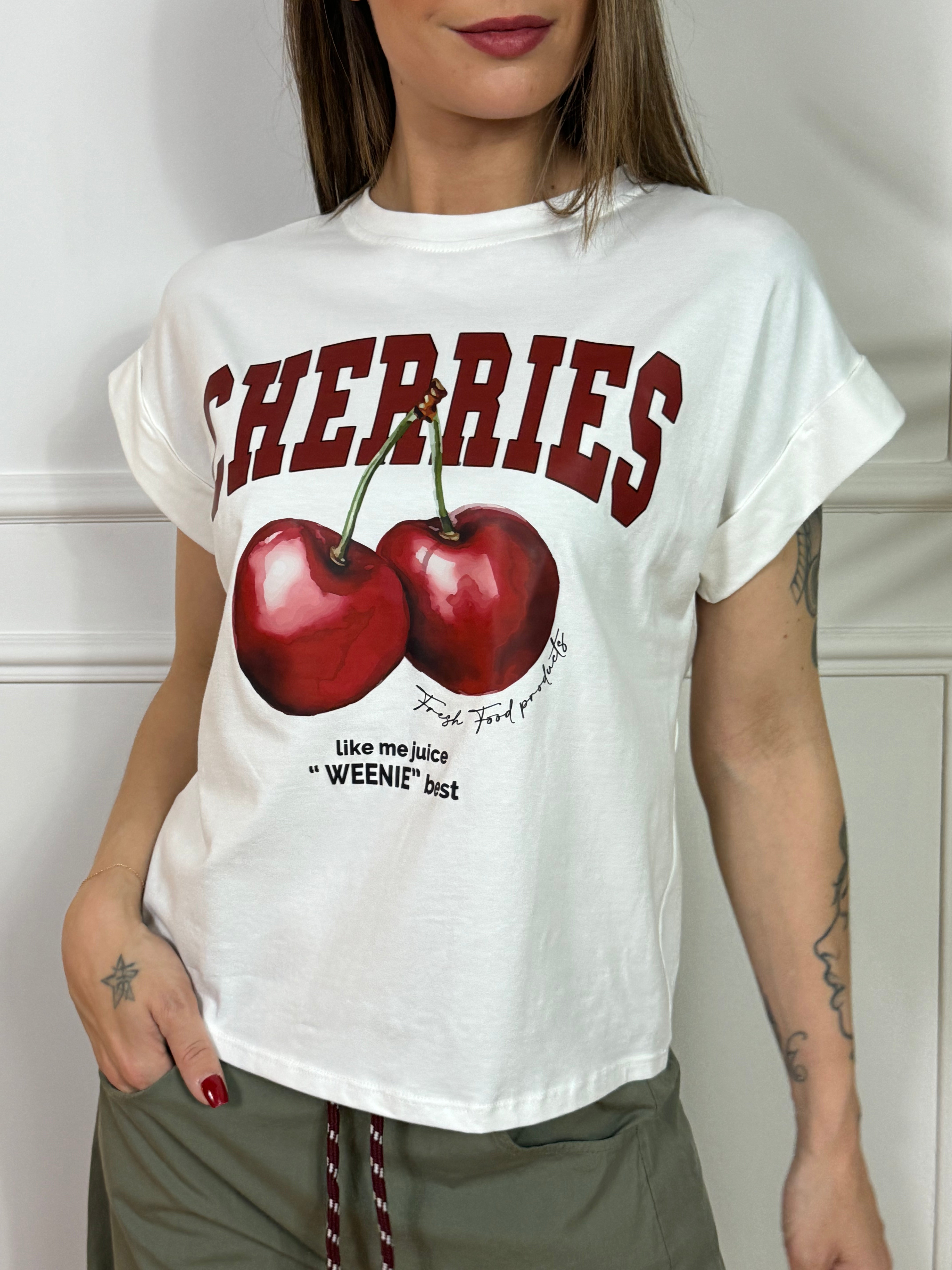 T-shirt Kikisix con stampa ciliegie CHERRIES