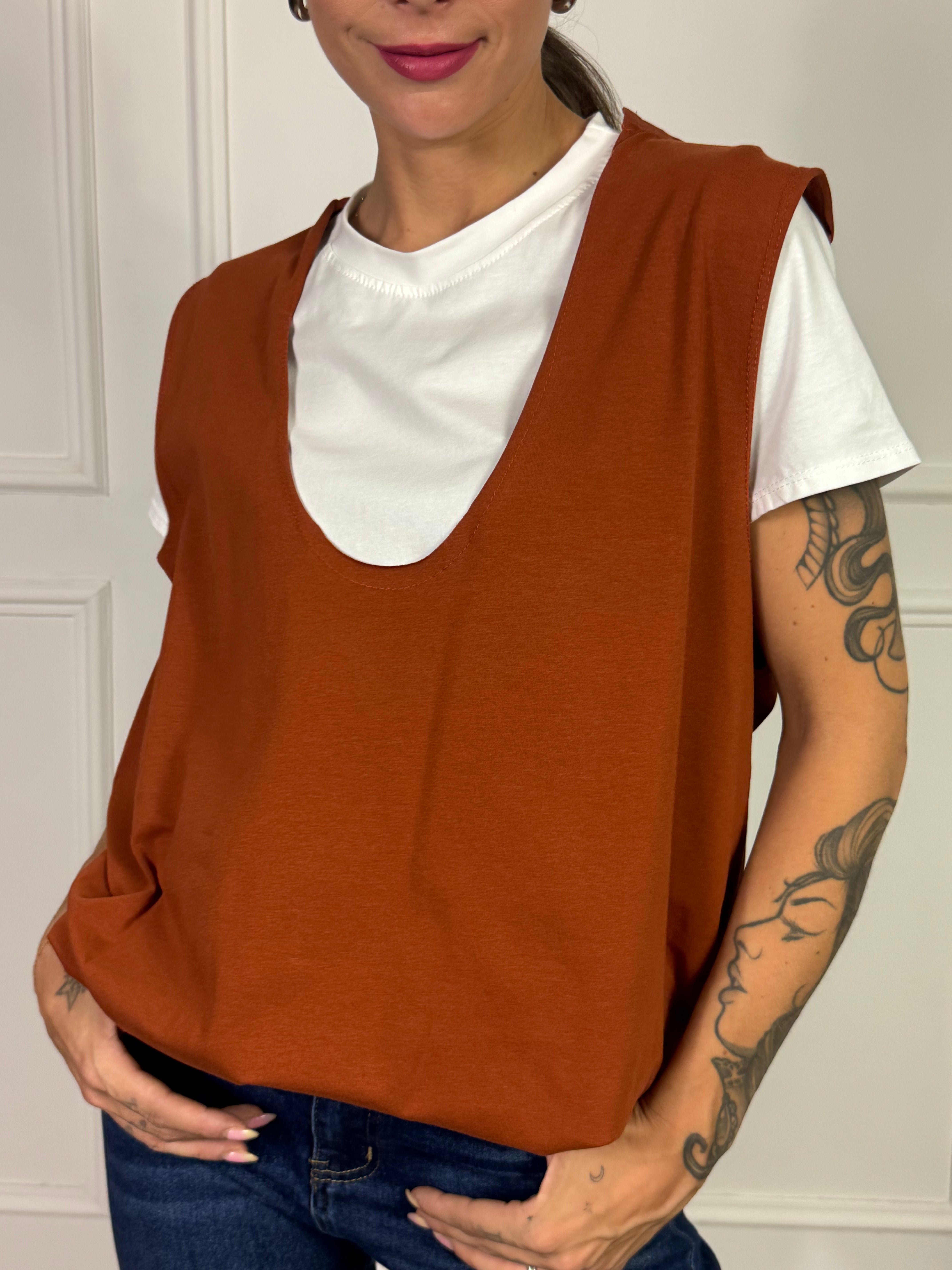 Maglia manica corta Victoria ILMH effetto gilet a palloncino
