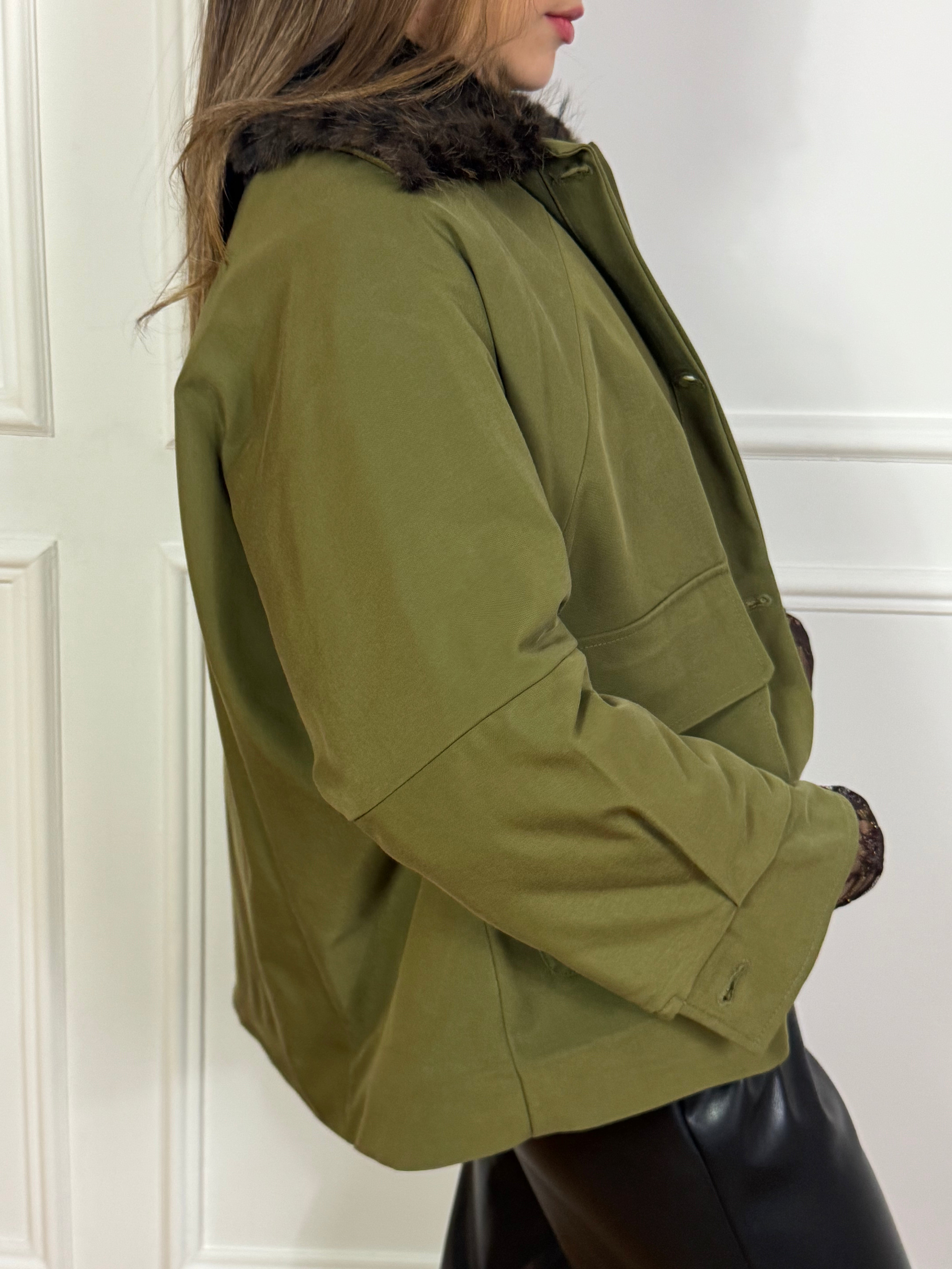 Giacca Tensione In con colletto in ecopelliccia