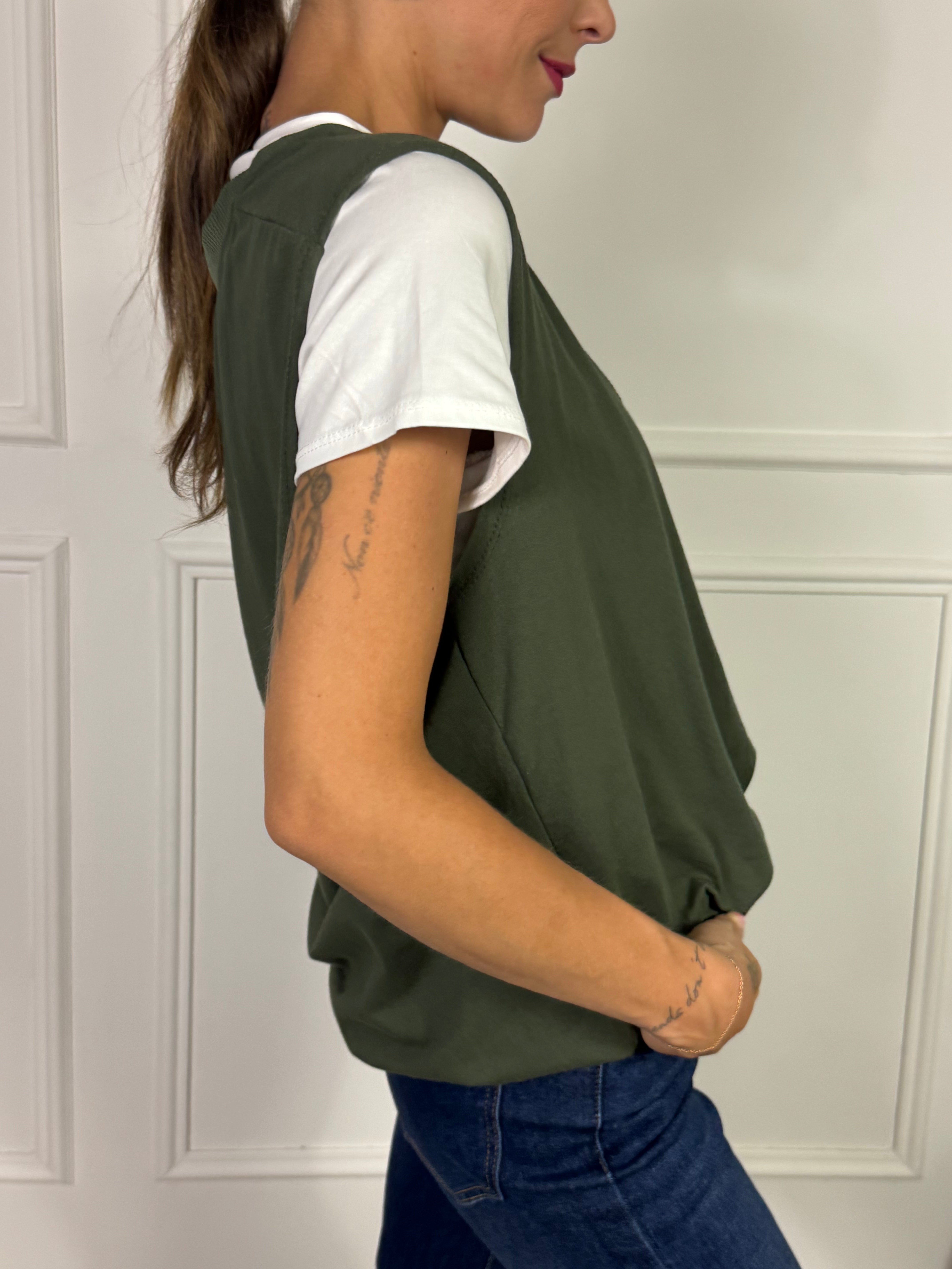 Maglia manica corta Victoria ILMH effetto gilet a palloncino