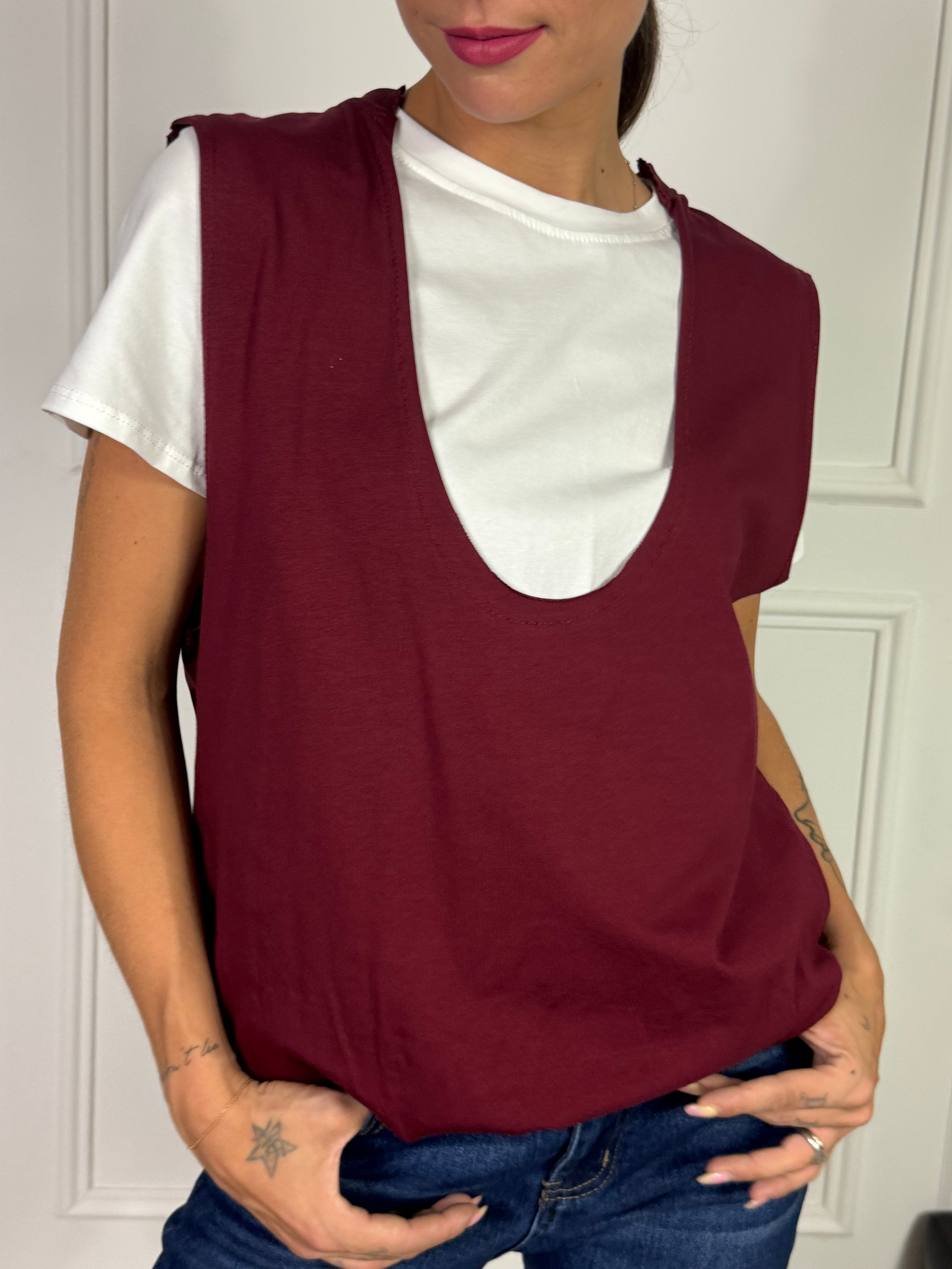 Maglia manica corta Victoria ILMH effetto gilet a palloncino