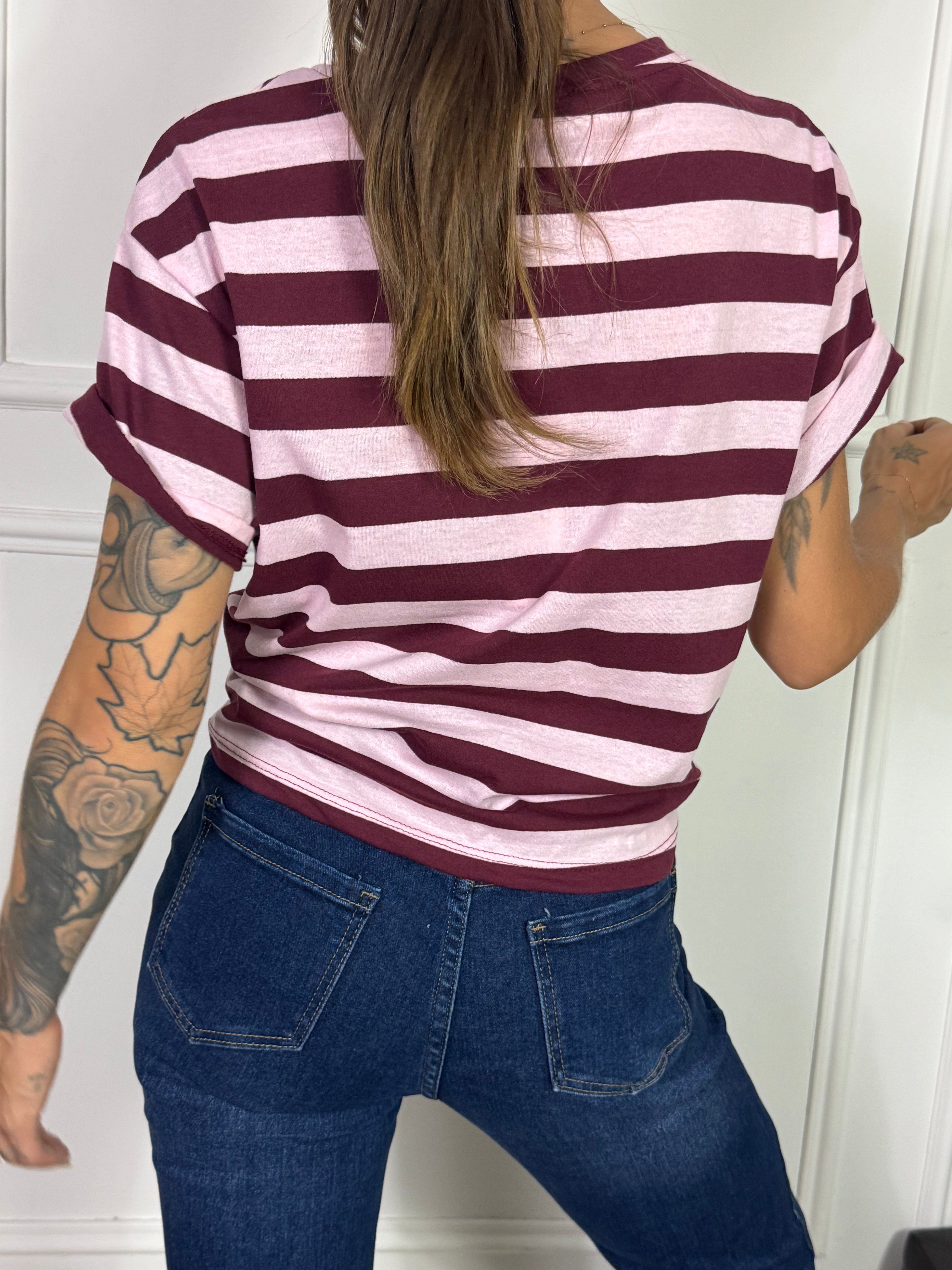 Maglia manica corta BOXY FIT Victoria ILMH  RIGHE